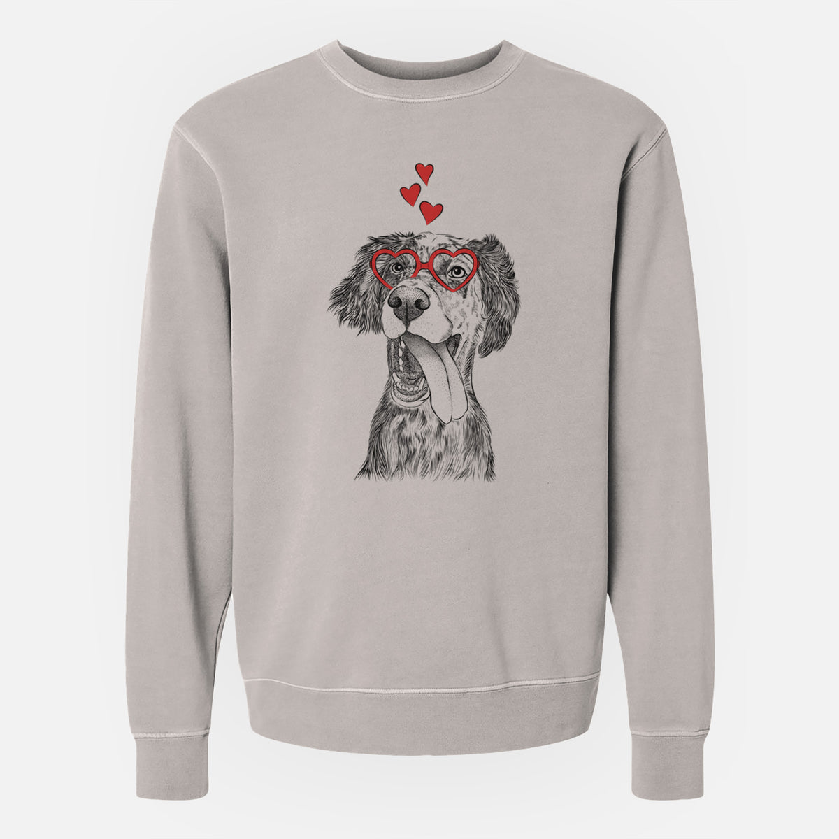 Valentine Renly the English Setter - Unisex Pigment Dyed Crew Sweatshirt