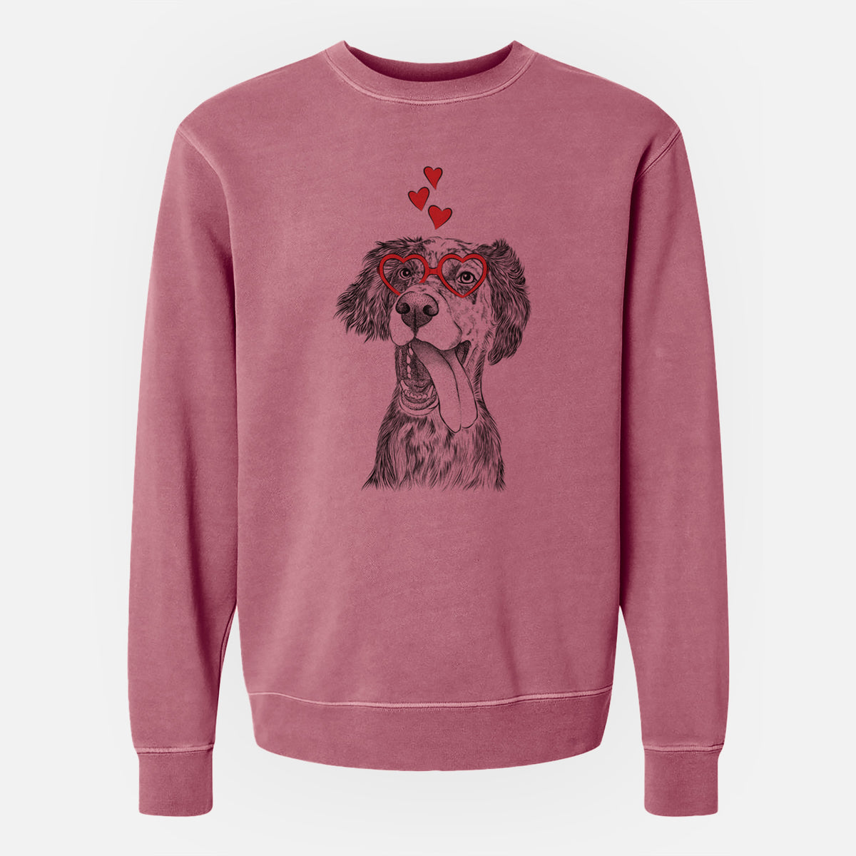 Valentine Renly the English Setter - Unisex Pigment Dyed Crew Sweatshirt