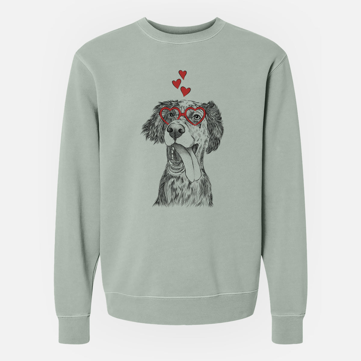 Valentine Renly the English Setter - Unisex Pigment Dyed Crew Sweatshirt