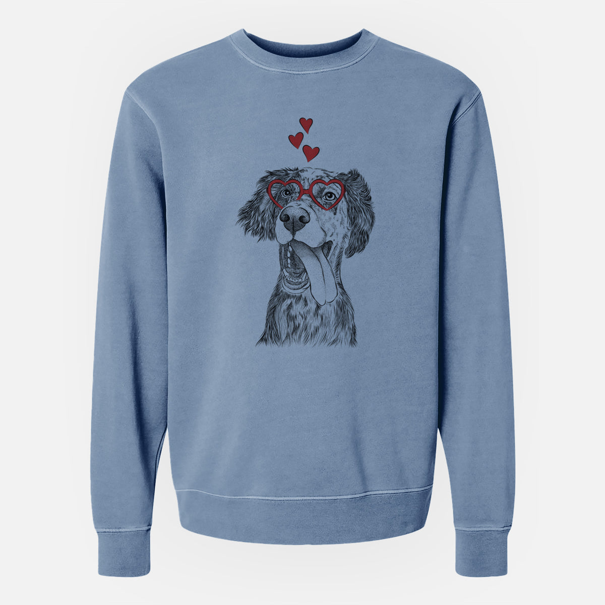 Valentine Renly the English Setter - Unisex Pigment Dyed Crew Sweatshirt