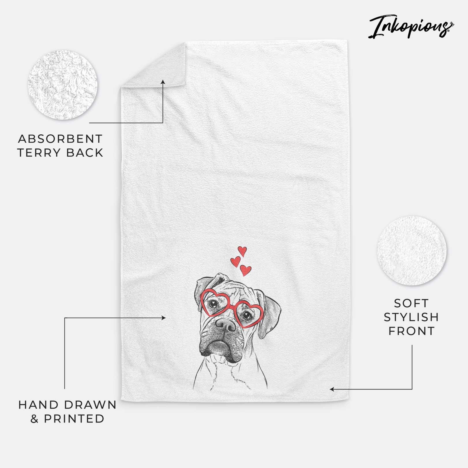 Reuby the Boxer Decorative Hand Towel