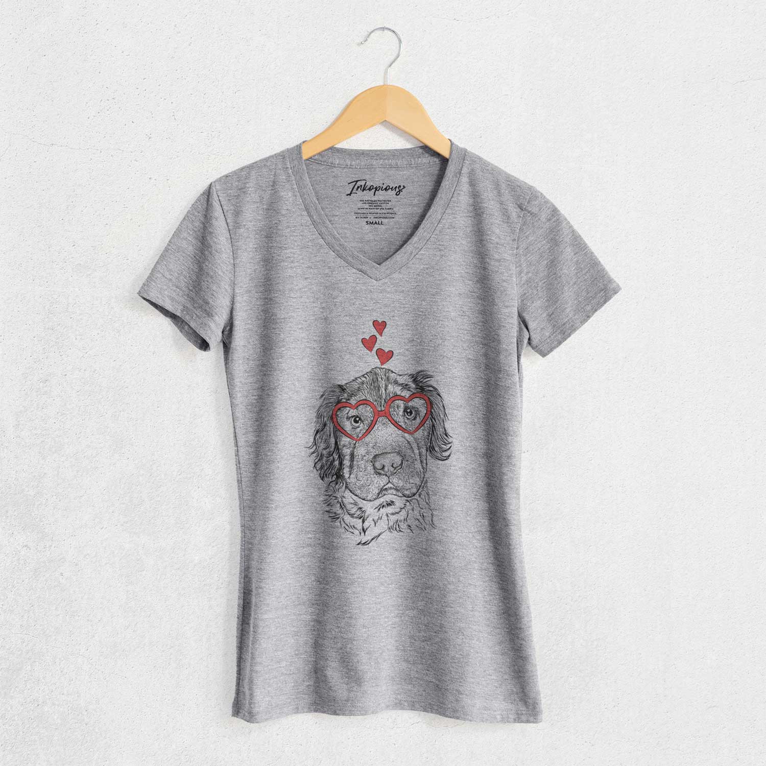 Valentine Rex the Mini Hippo - Women's V-neck Shirt