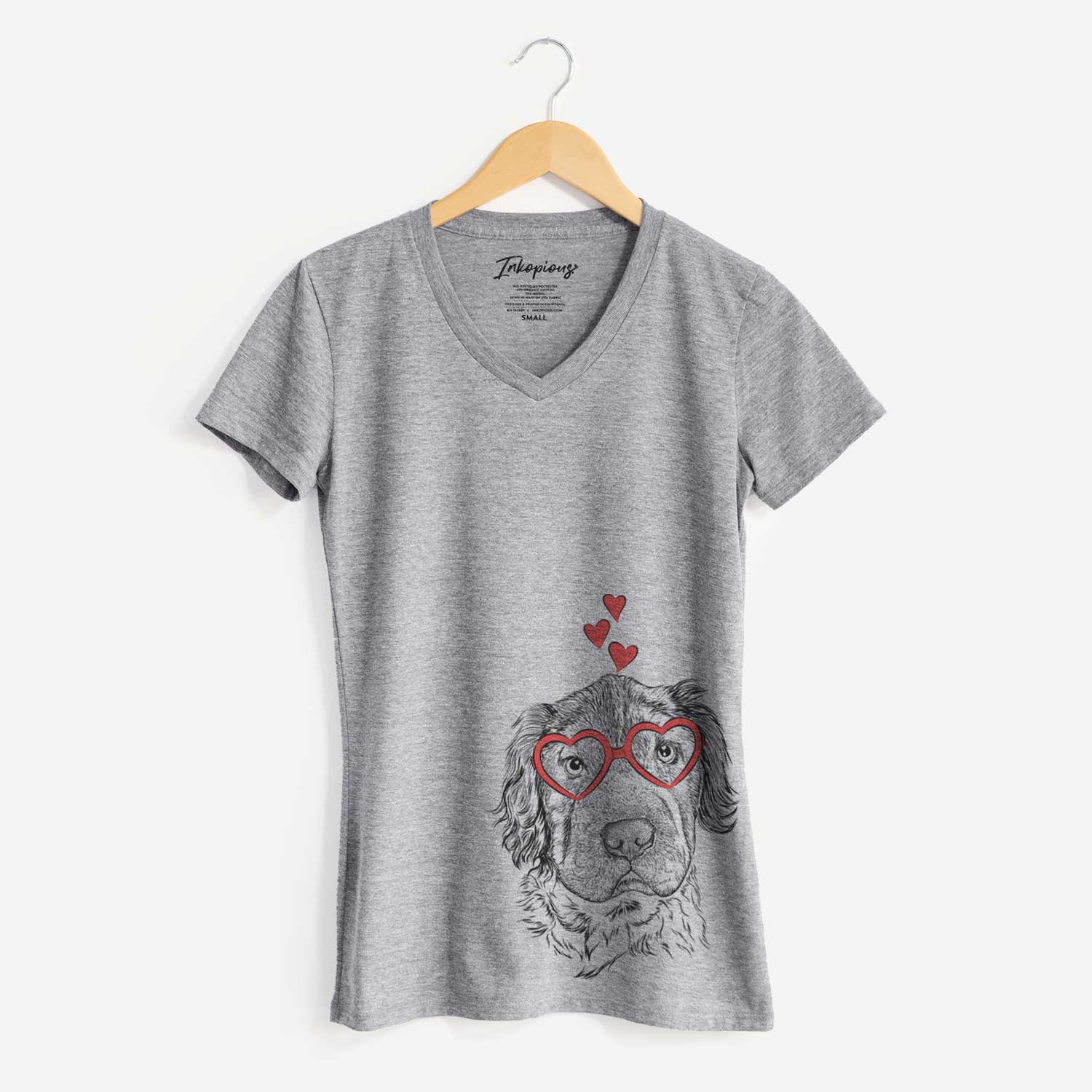 Valentine Rex the Mini Hippo - Women's V-neck Shirt