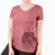 Valentine Rex the Mini Hippo - Women's V-neck Shirt