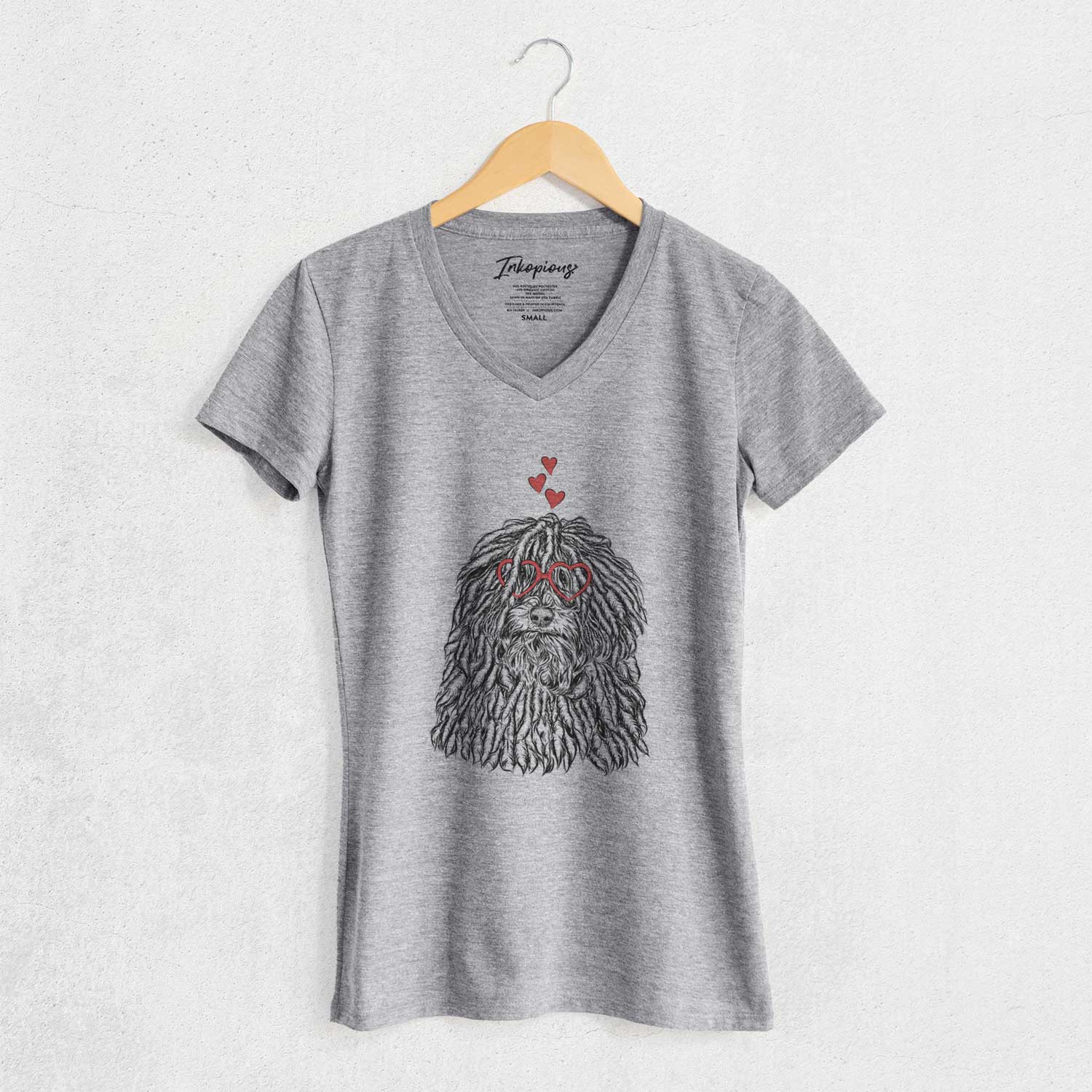 Valentine Rezi the Puli - Women's V-neck Shirt