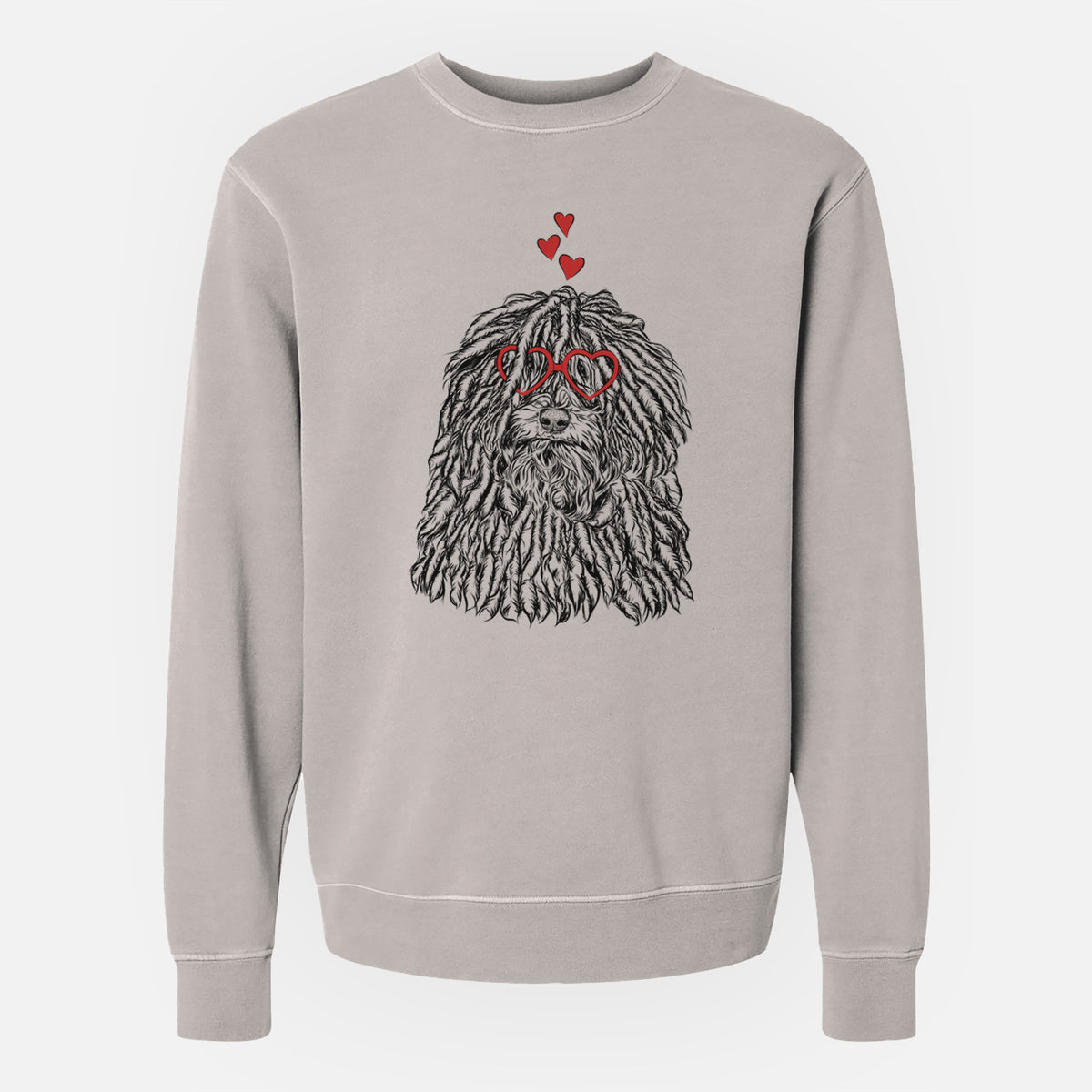 Valentine Rezi the Puli - Unisex Pigment Dyed Crew Sweatshirt