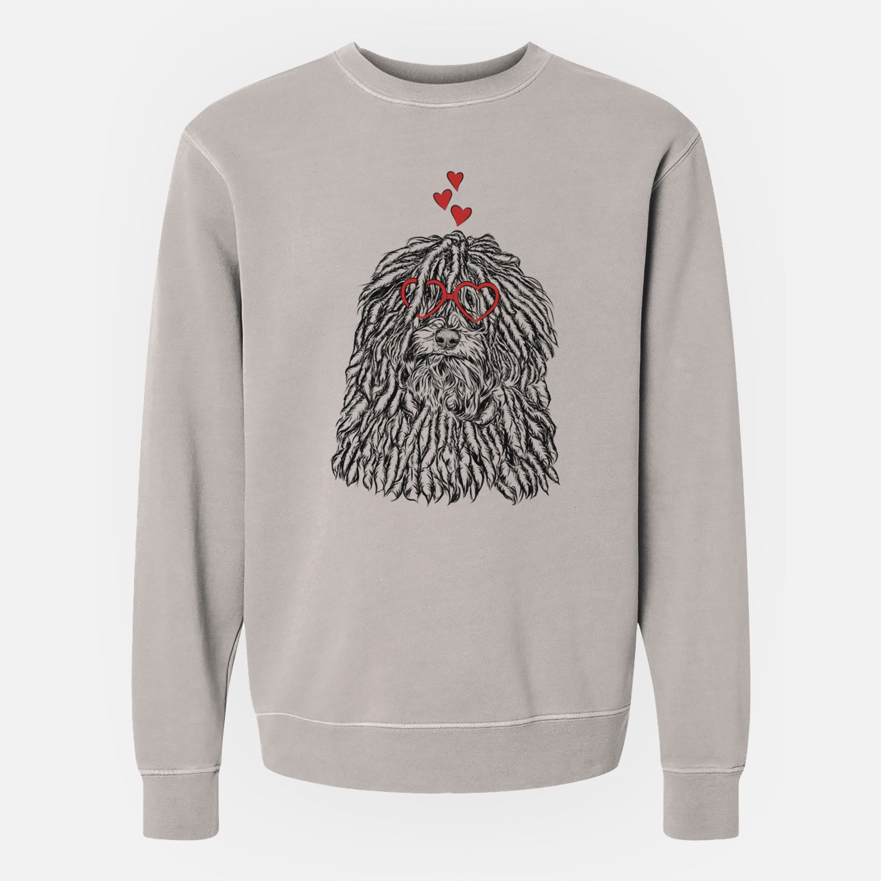 Valentine Rezi the Puli - Unisex Pigment Dyed Crew Sweatshirt