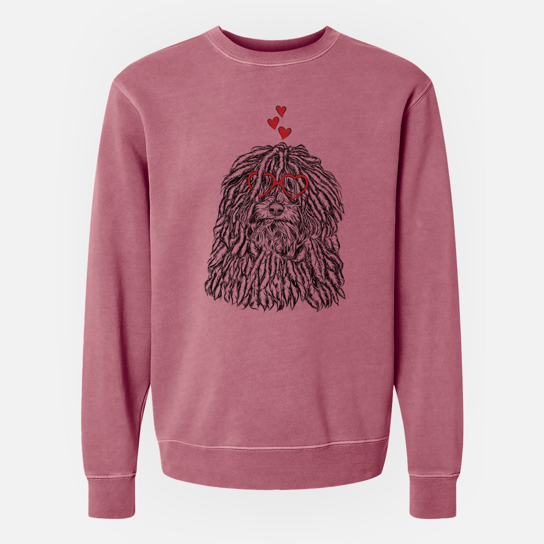 Valentine Rezi the Puli - Unisex Pigment Dyed Crew Sweatshirt