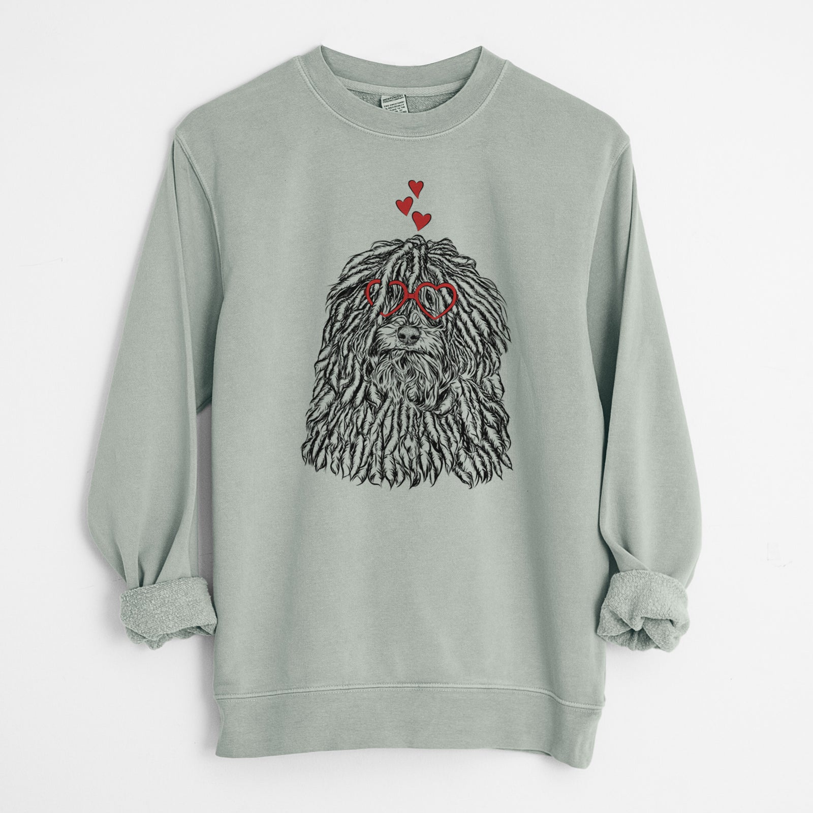 Valentine Rezi the Puli - Unisex Pigment Dyed Crew Sweatshirt