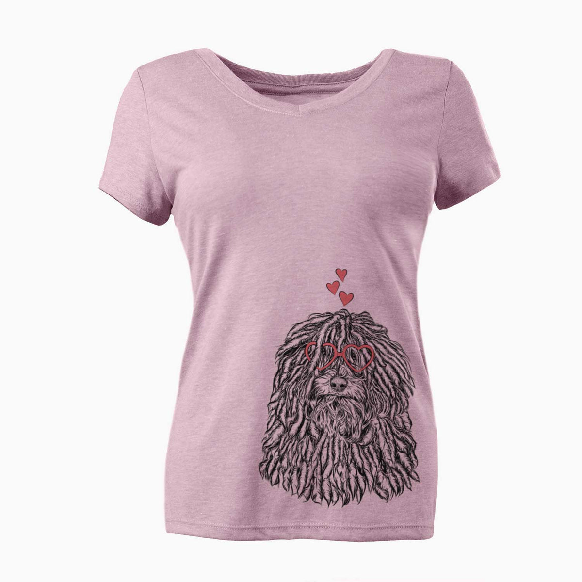 Valentine Rezi the Puli - Women's V-neck Shirt