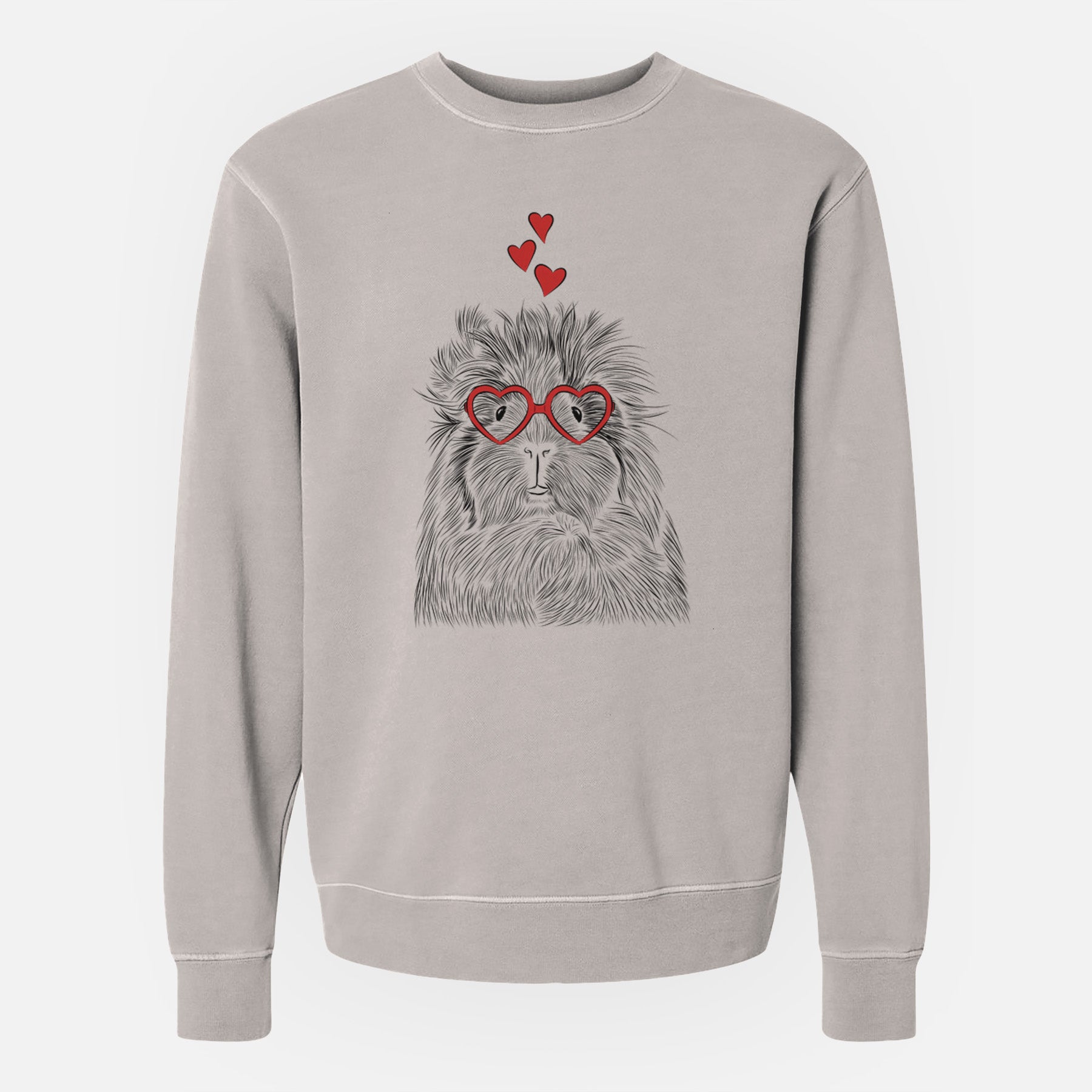 Valentine Rhino the Guinea Pig - Unisex Pigment Dyed Crew Sweatshirt