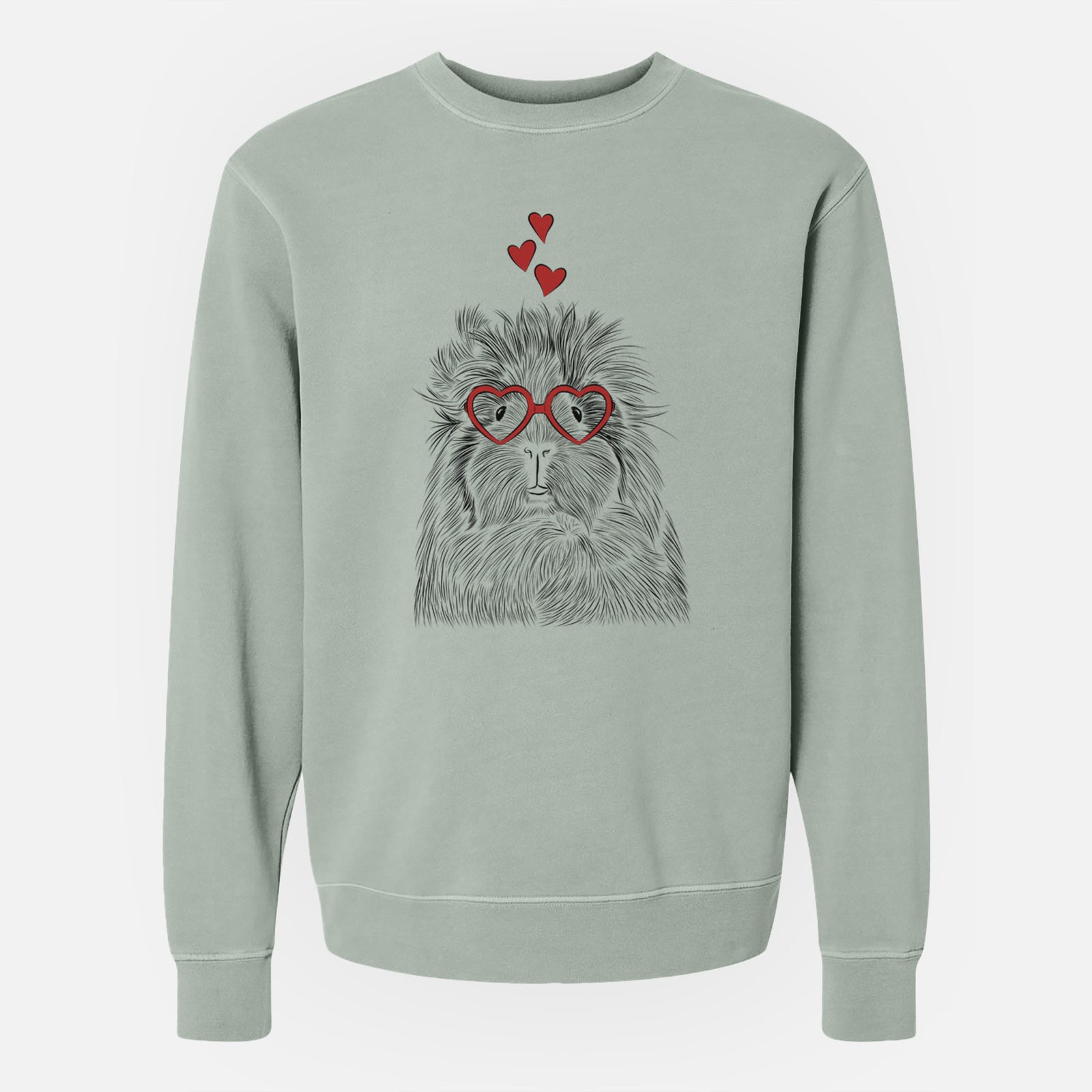 Valentine Rhino the Guinea Pig - Unisex Pigment Dyed Crew Sweatshirt