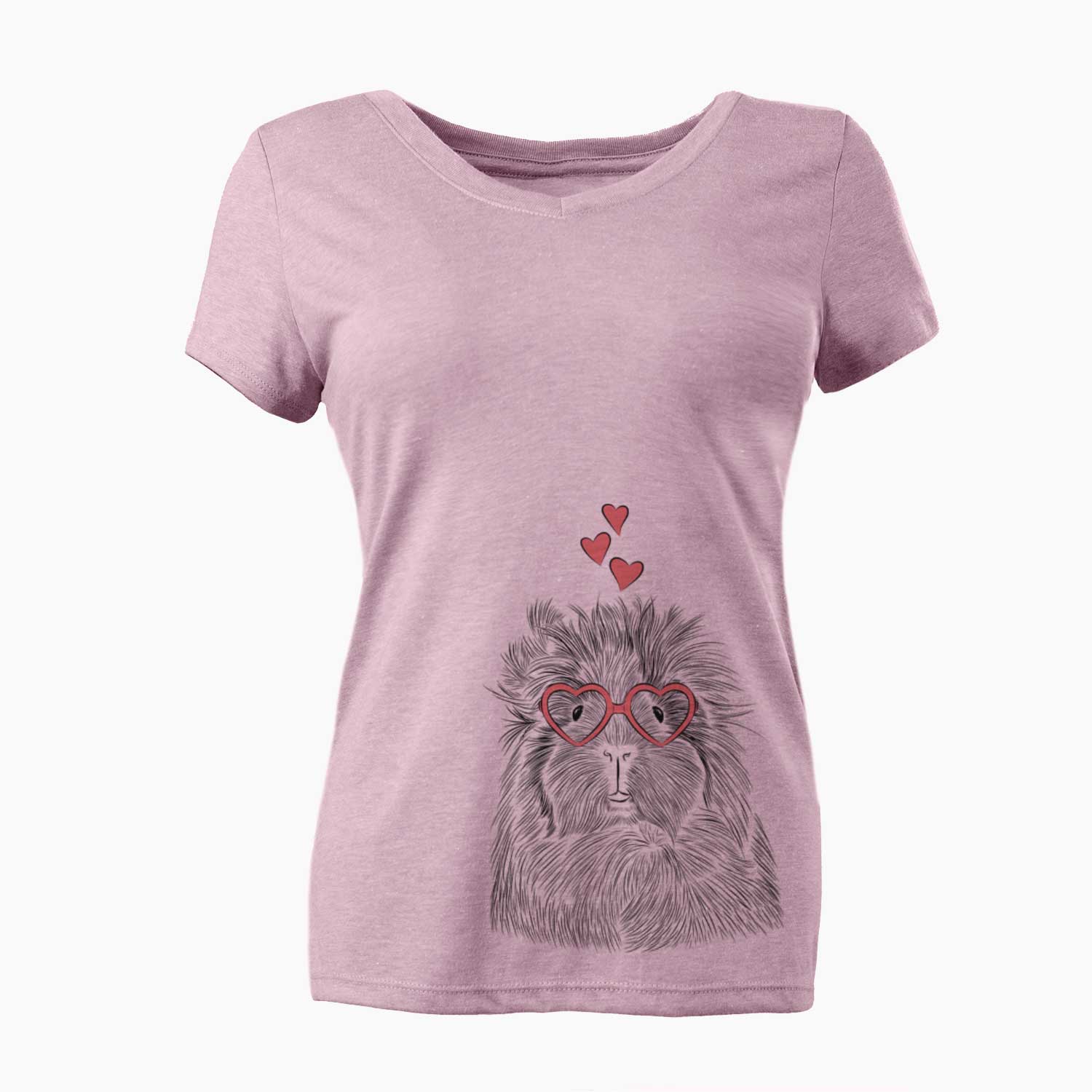 Valentine Rhino the Guinea Pig - Women's V-neck Shirt