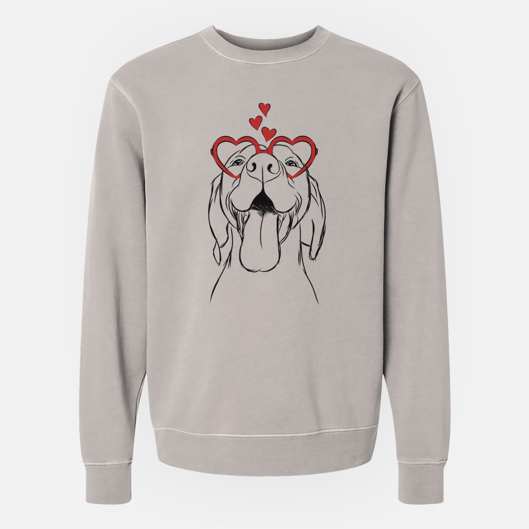 Valentine Rhys the Vizsla - Unisex Pigment Dyed Crew Sweatshirt