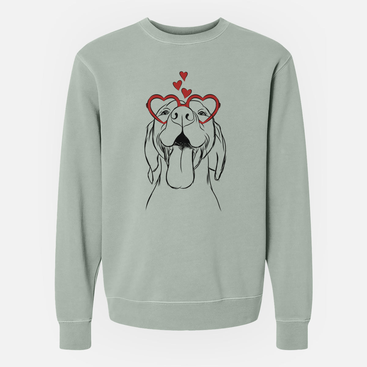 Valentine Rhys the Vizsla - Unisex Pigment Dyed Crew Sweatshirt