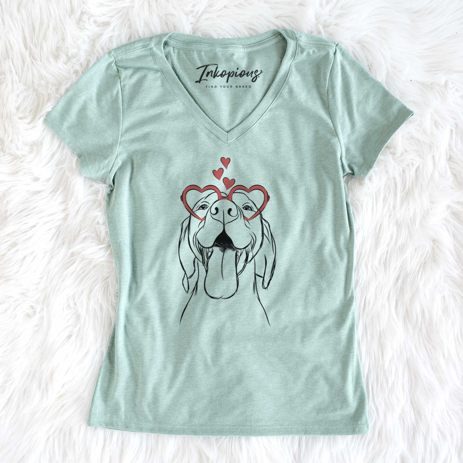 Valentine Rhys the Vizsla - Women's V-neck Shirt