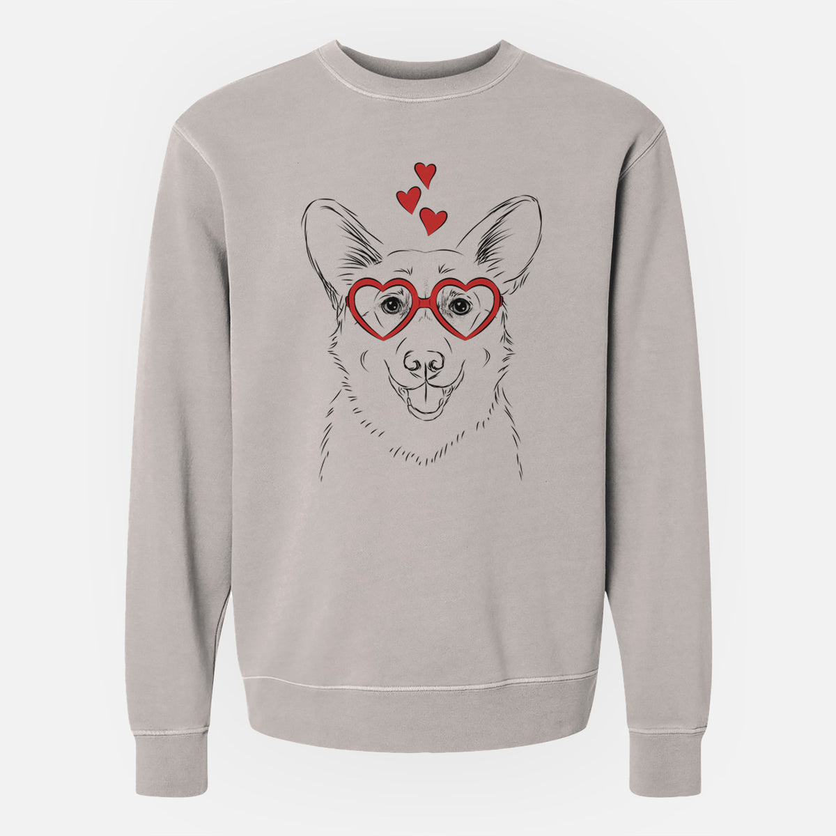 Valentine Ricco the Corgi - Unisex Pigment Dyed Crew Sweatshirt