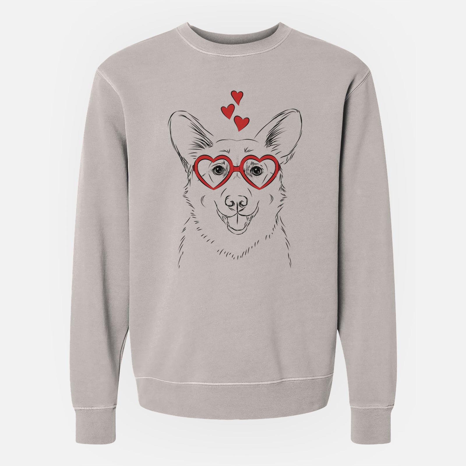 Valentine Ricco the Corgi - Unisex Pigment Dyed Crew Sweatshirt