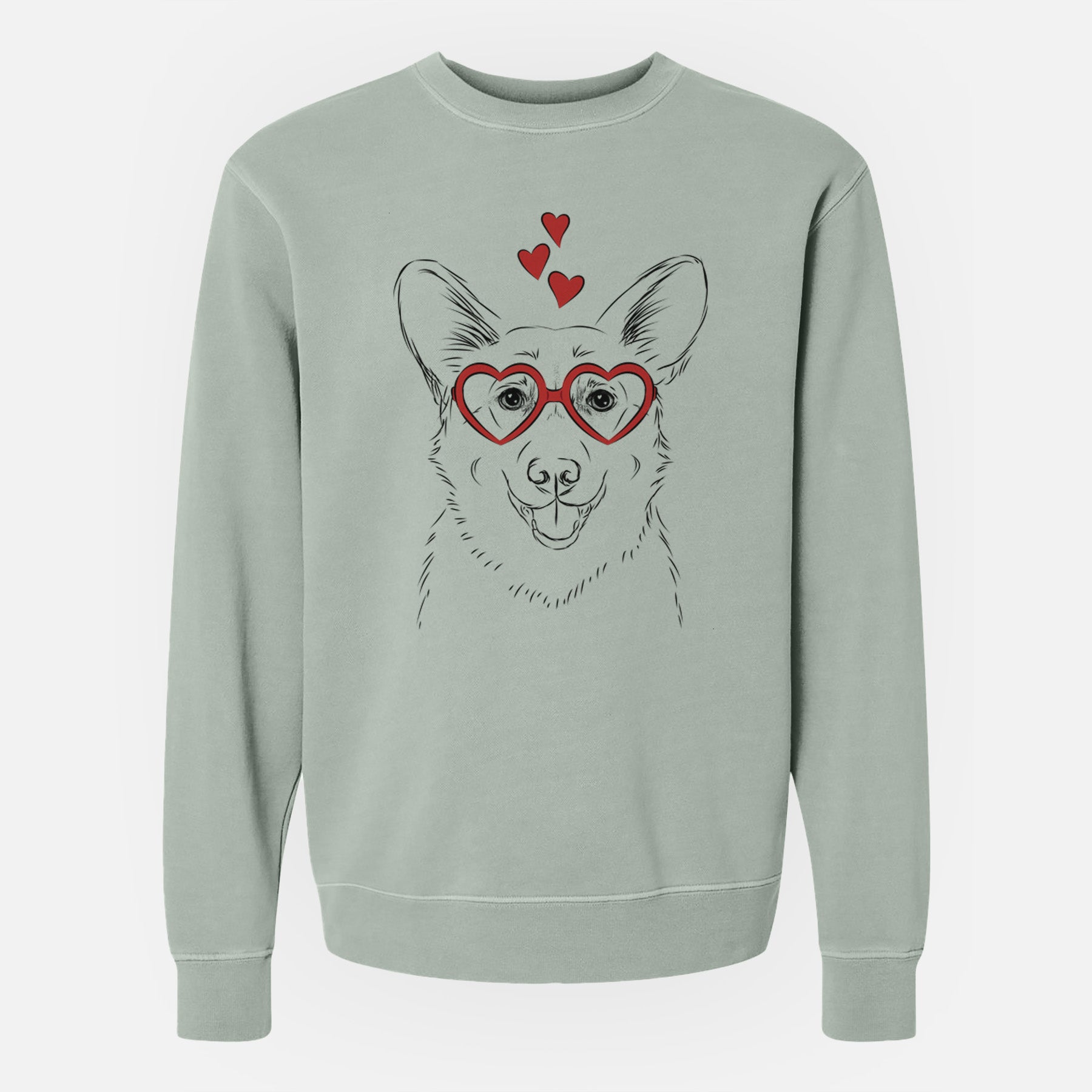 Valentine Ricco the Corgi - Unisex Pigment Dyed Crew Sweatshirt