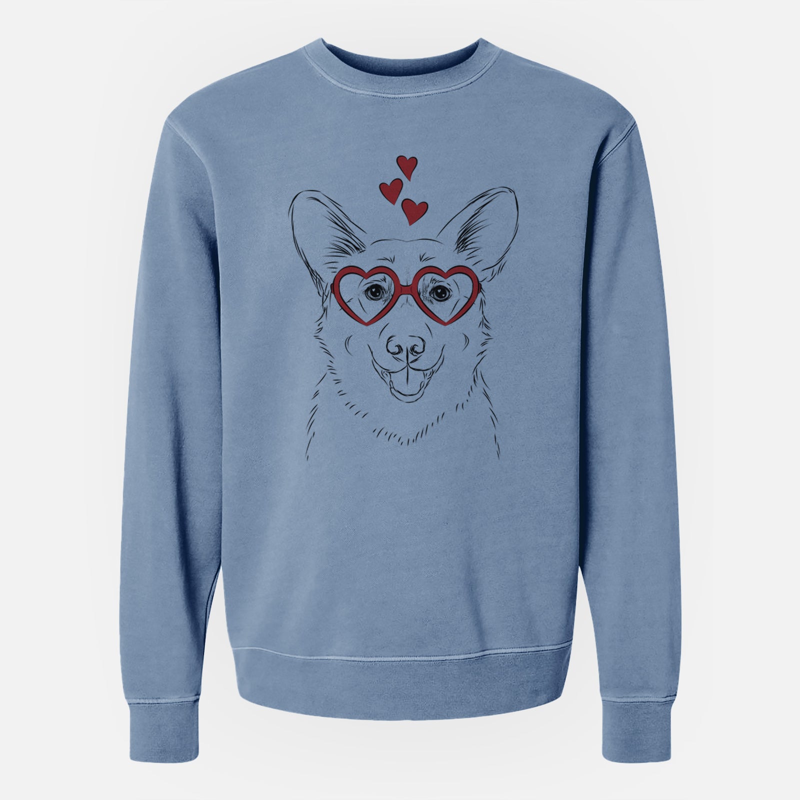 Valentine Ricco the Corgi - Unisex Pigment Dyed Crew Sweatshirt