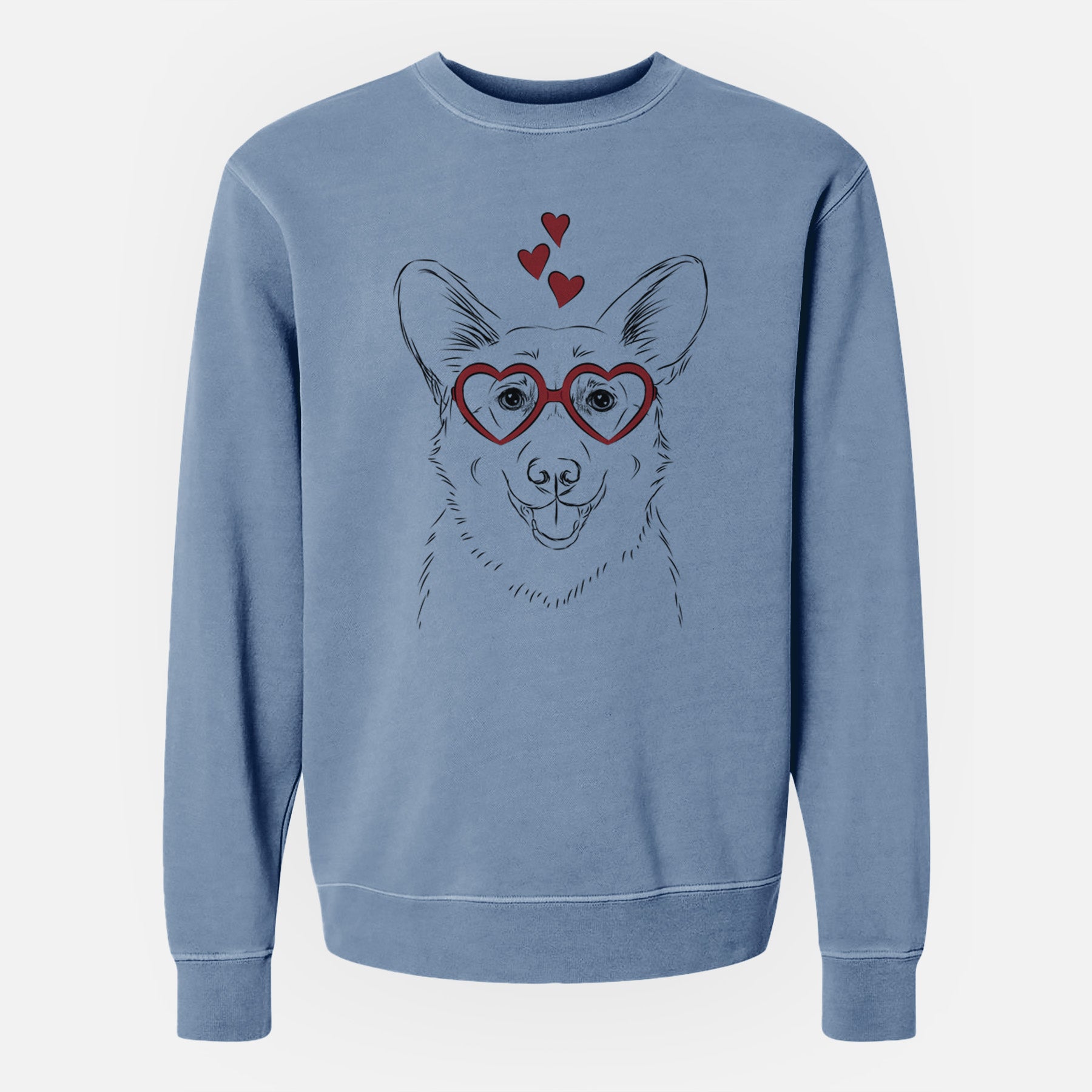 Valentine Ricco the Corgi - Unisex Pigment Dyed Crew Sweatshirt