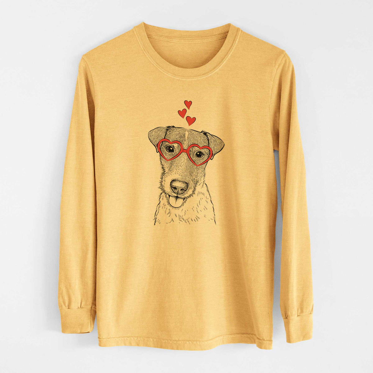 Valentine Rider the Parson Russell Terrier - Heavyweight 100% Cotton Long Sleeve