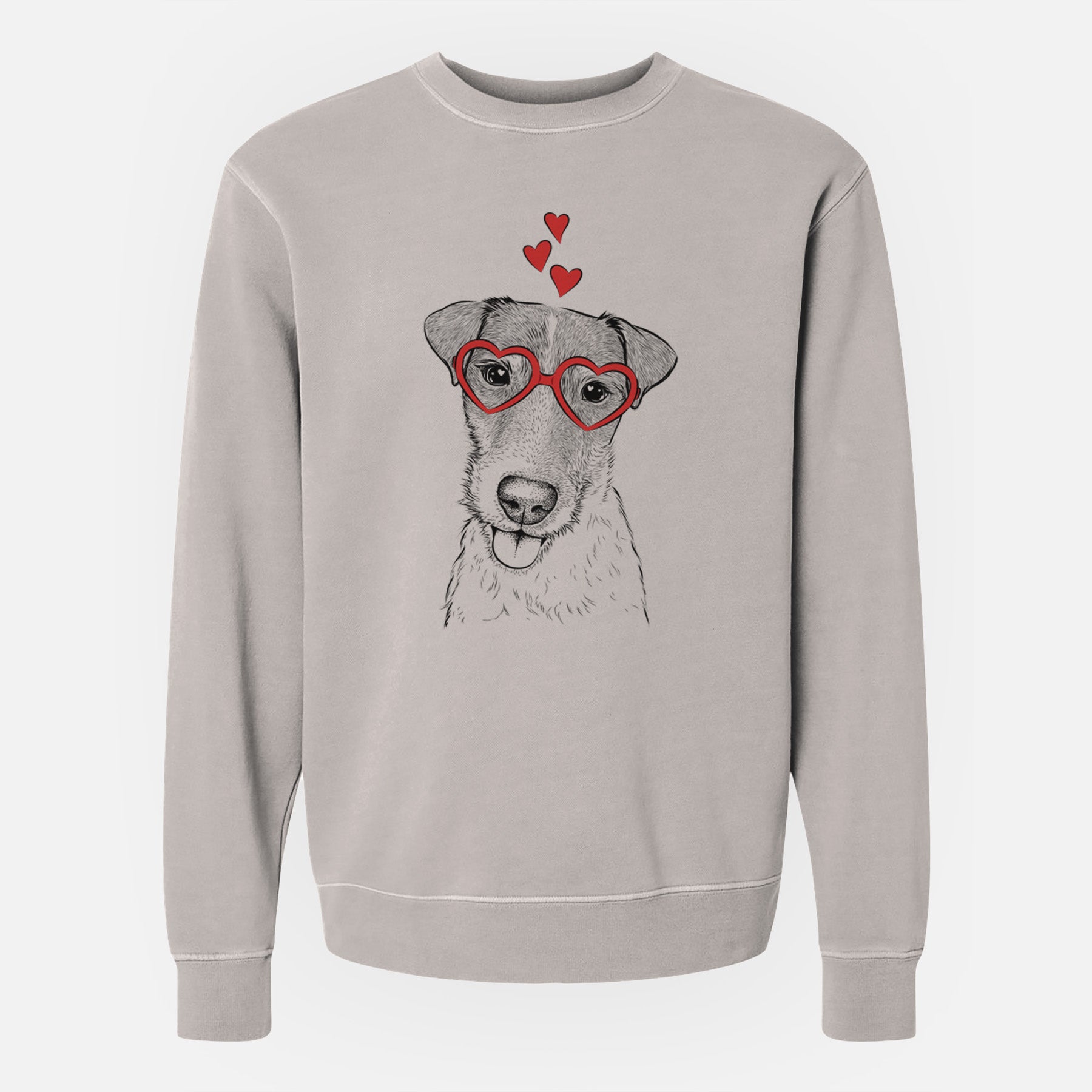 Valentine Rider the Parson Russell Terrier - Unisex Pigment Dyed Crew Sweatshirt