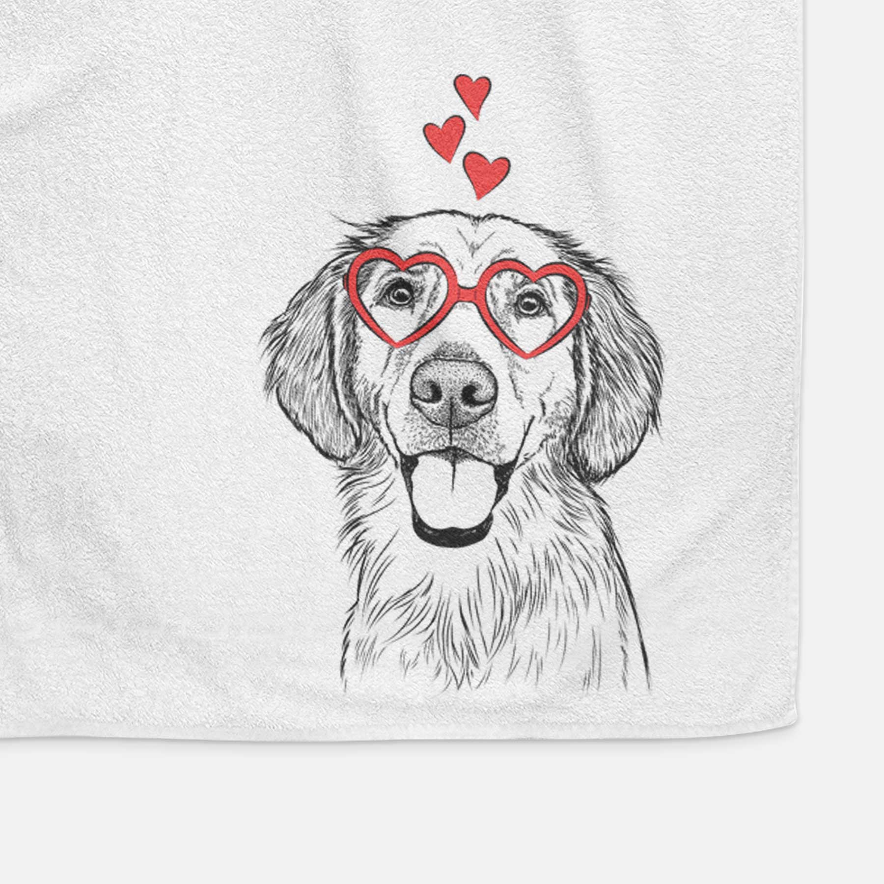 Riley the Golden Retriever Decorative Hand Towel