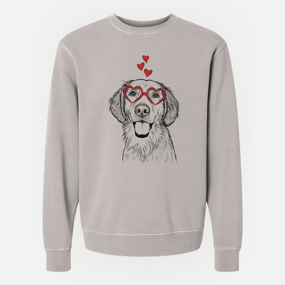 Valentine Riley the Golden Retriever - Unisex Pigment Dyed Crew Sweatshirt