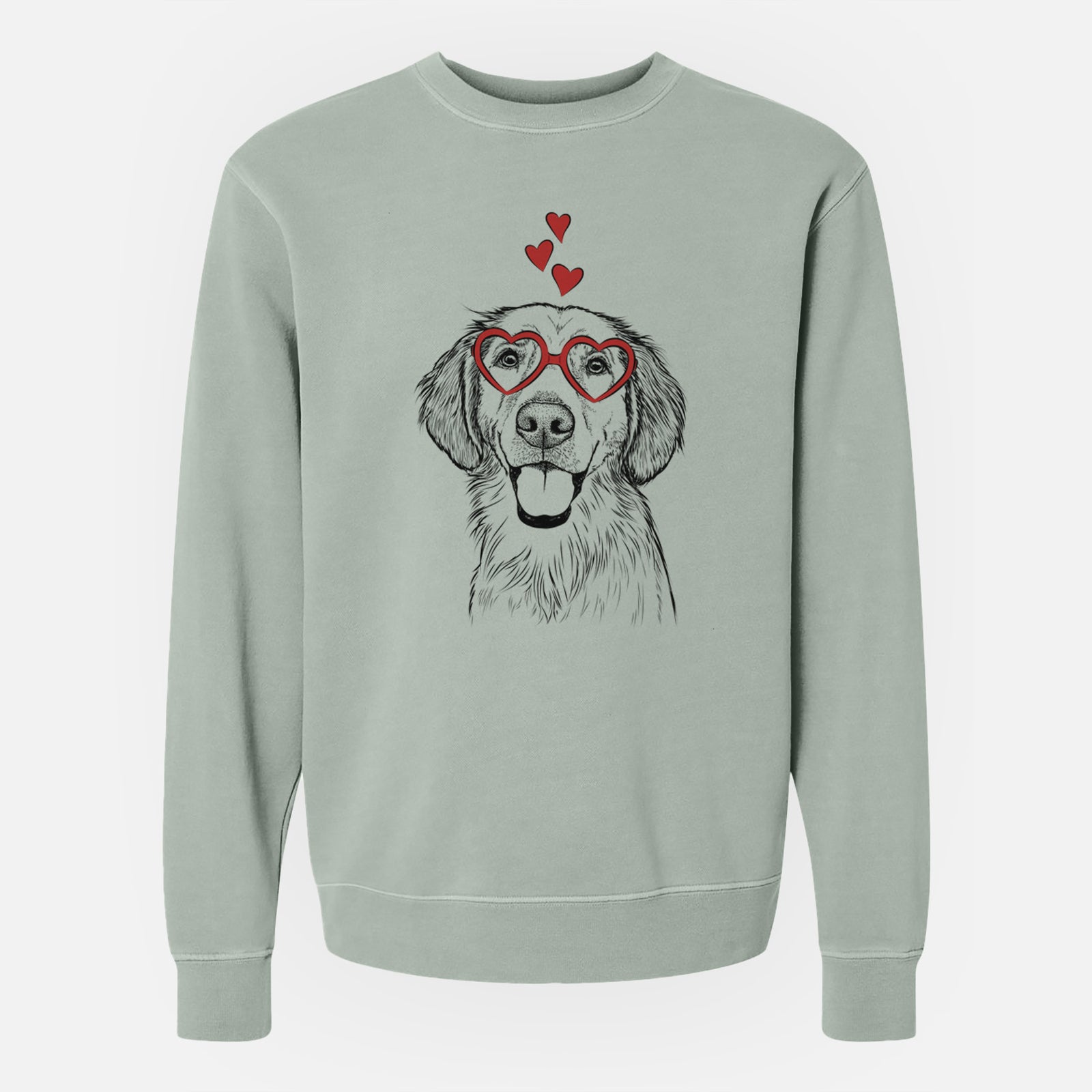 Valentine Riley the Golden Retriever - Unisex Pigment Dyed Crew Sweatshirt
