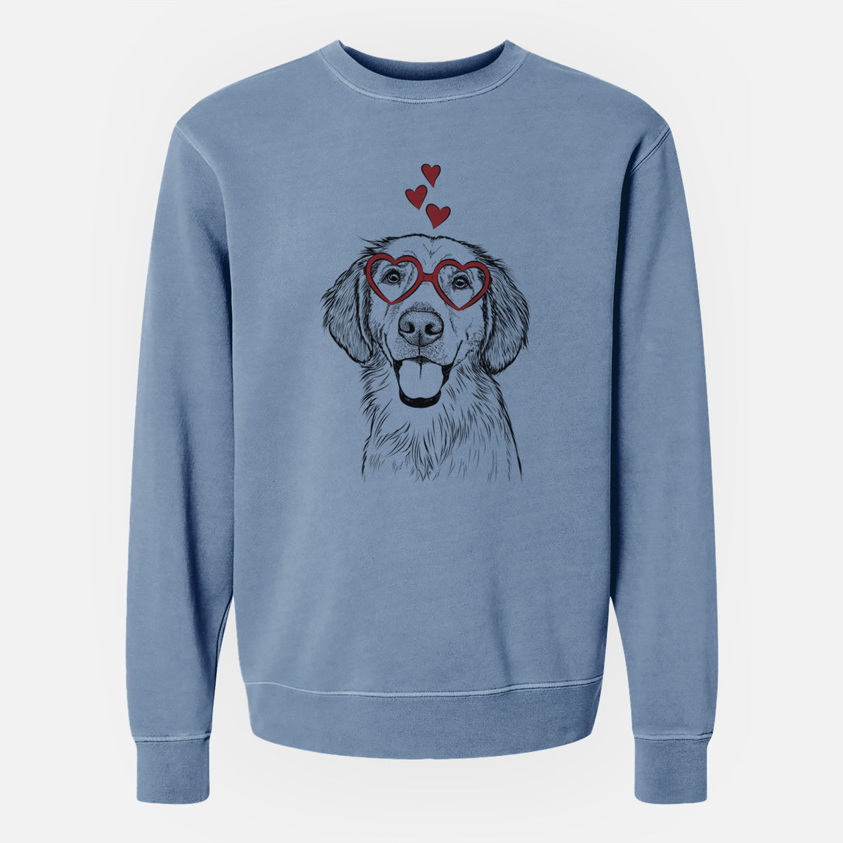 Valentine Riley the Golden Retriever - Unisex Pigment Dyed Crew Sweatshirt