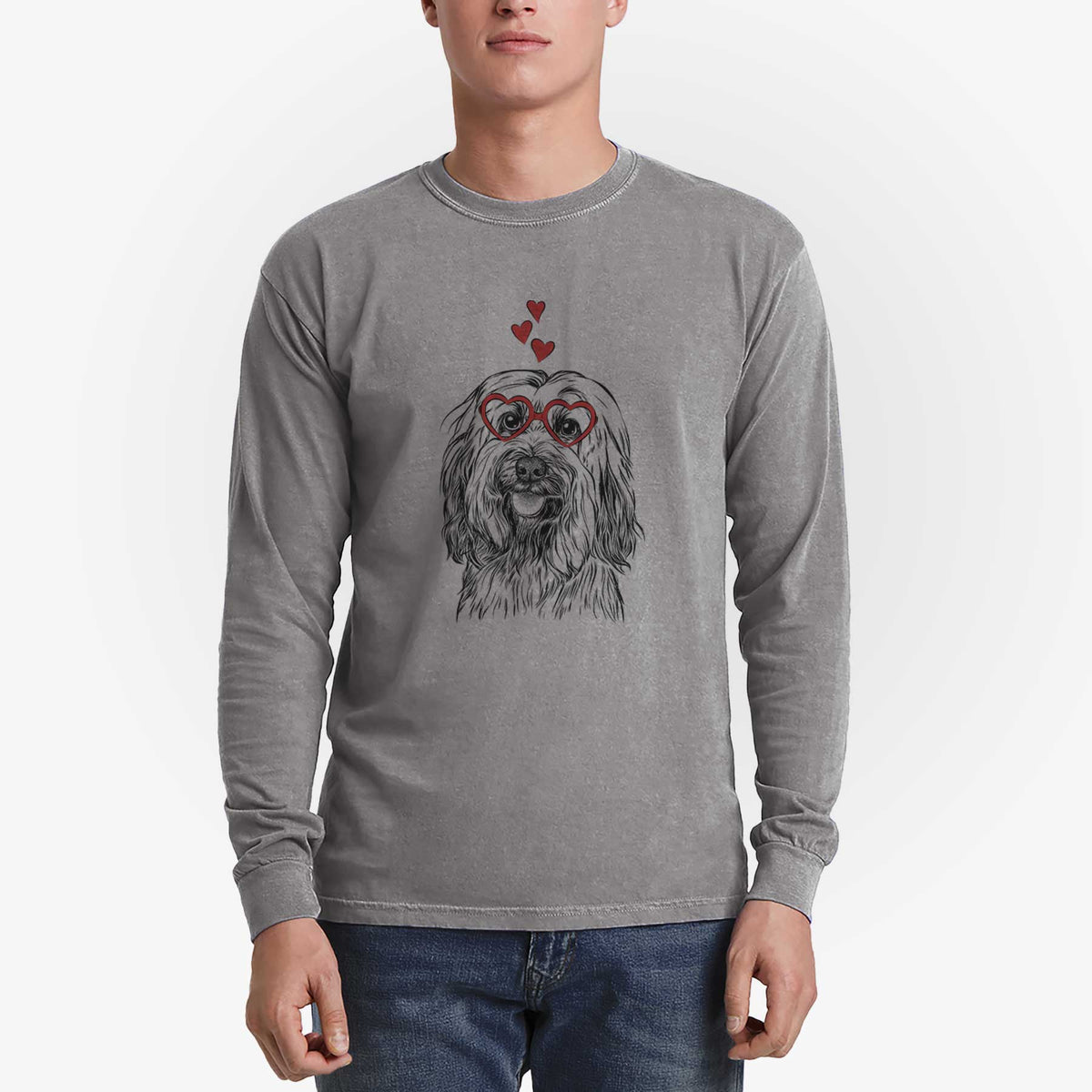 Valentine Rime the Tibetan Terrier - Heavyweight 100% Cotton Long Sleeve