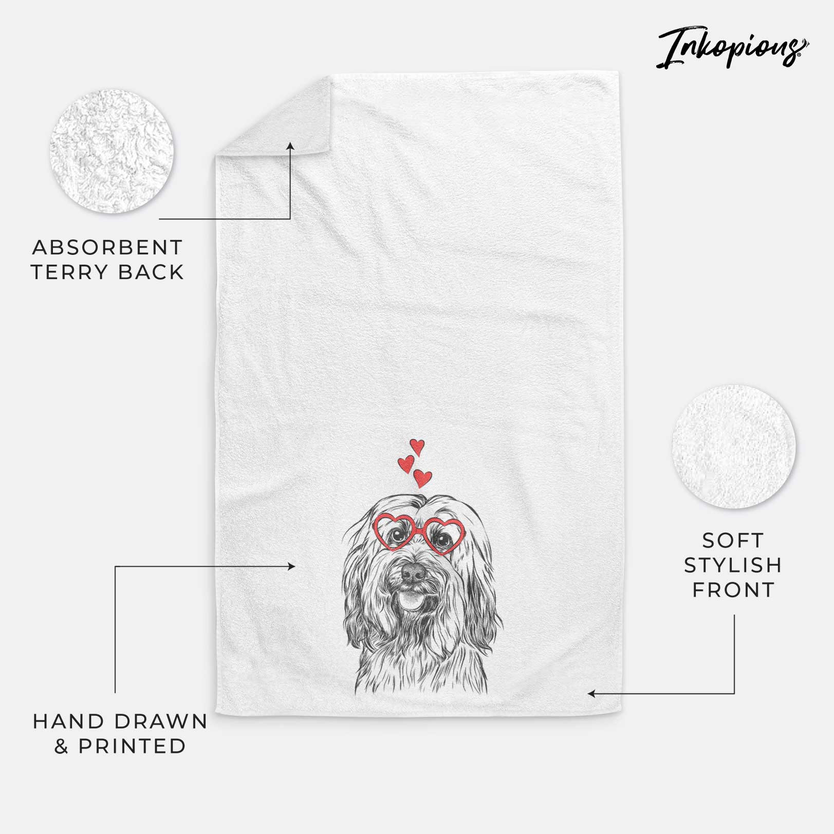 Rime the Tibetan Terrier Decorative Hand Towel