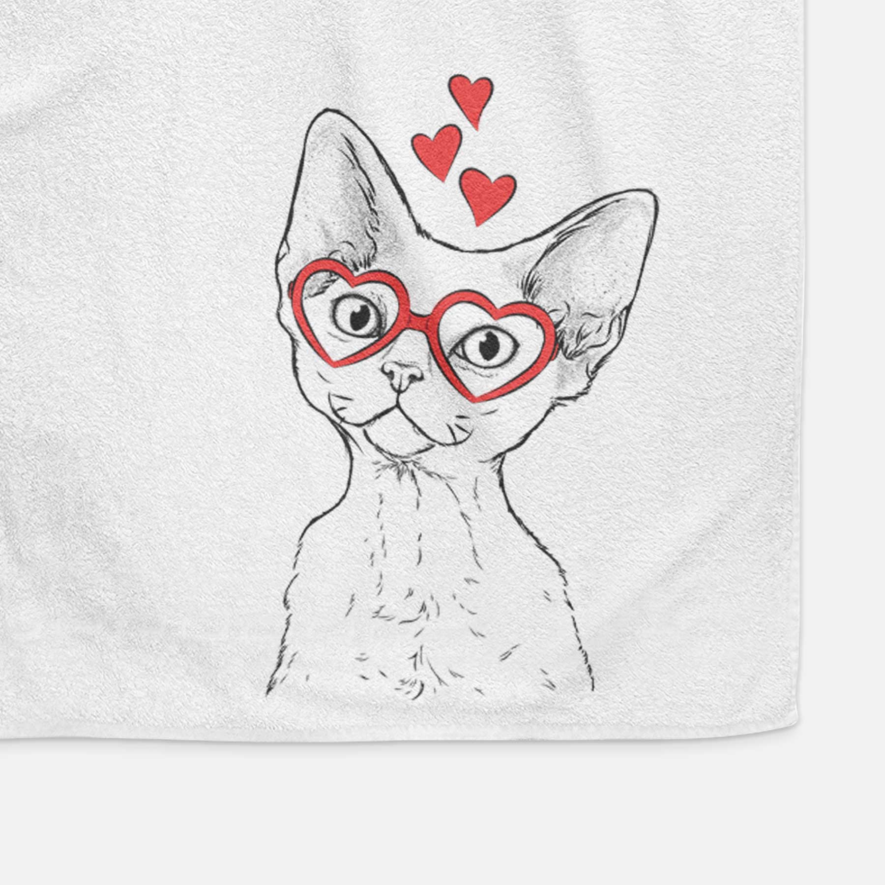 Ripley the Devon Rex Cat Decorative Hand Towel