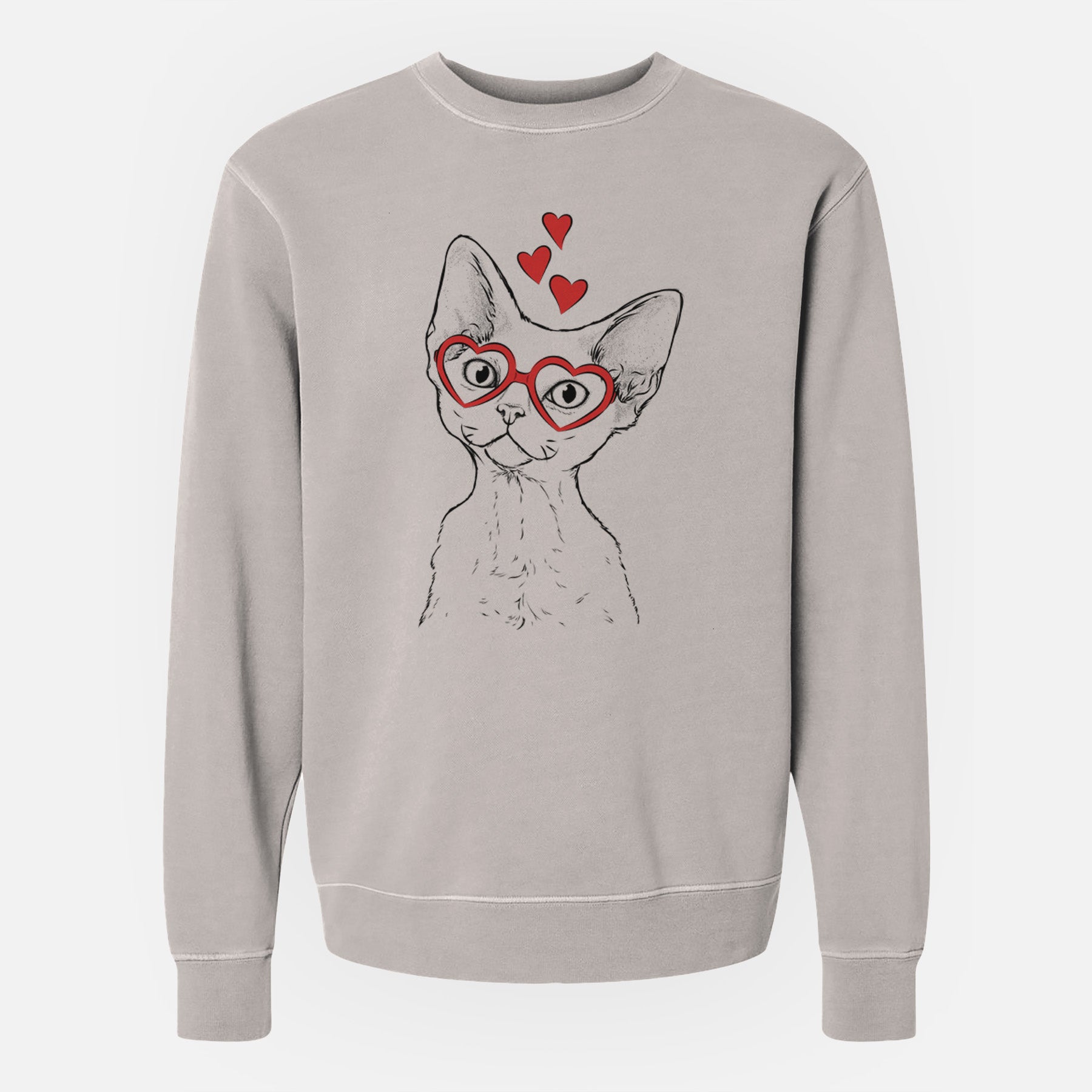 Valentine Ripley the Devon Rex Cat - Unisex Pigment Dyed Crew Sweatshirt