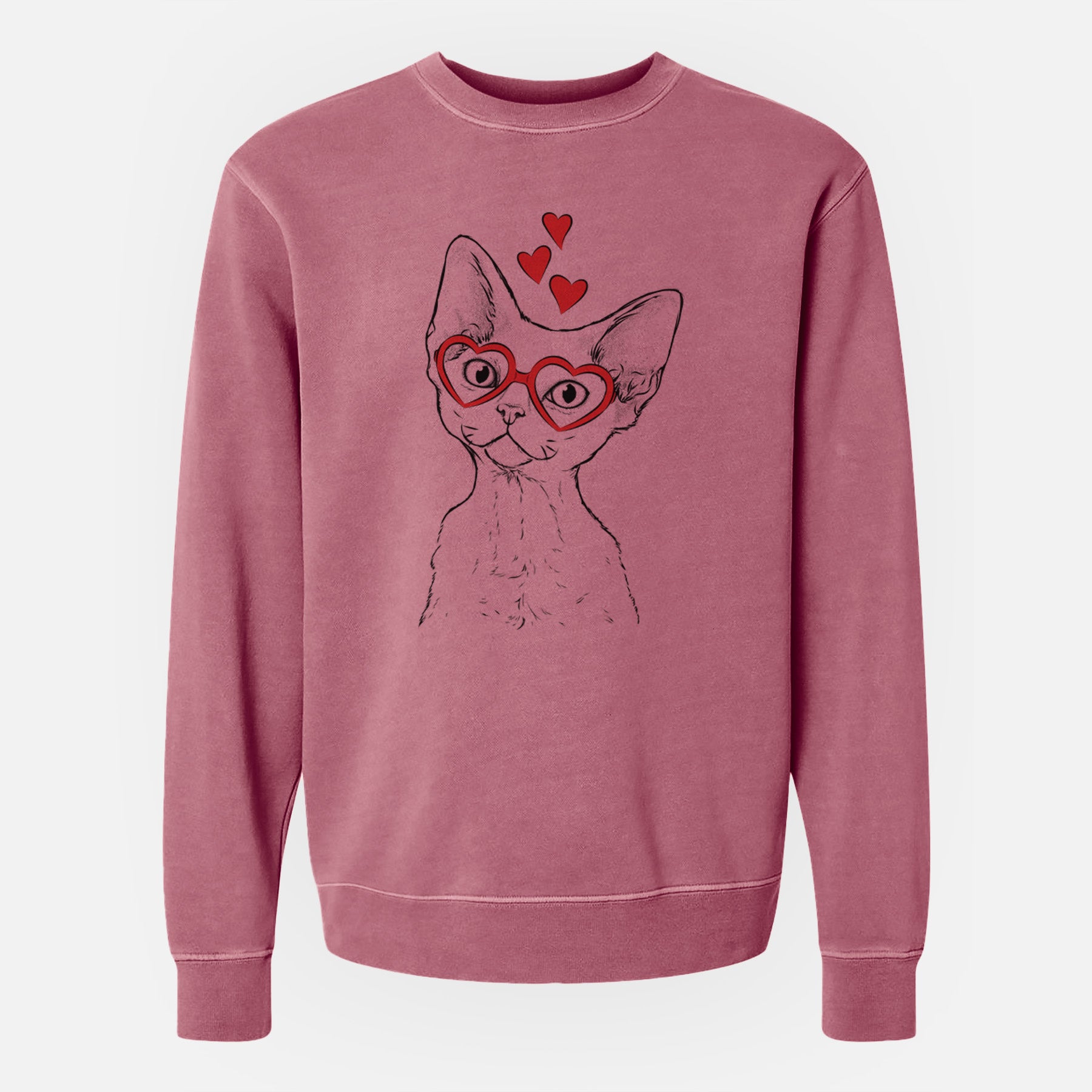 Valentine Ripley the Devon Rex Cat - Unisex Pigment Dyed Crew Sweatshirt