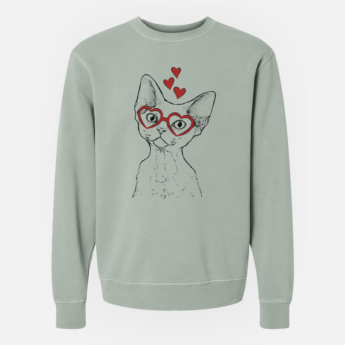 Valentine Ripley the Devon Rex Cat - Unisex Pigment Dyed Crew Sweatshirt