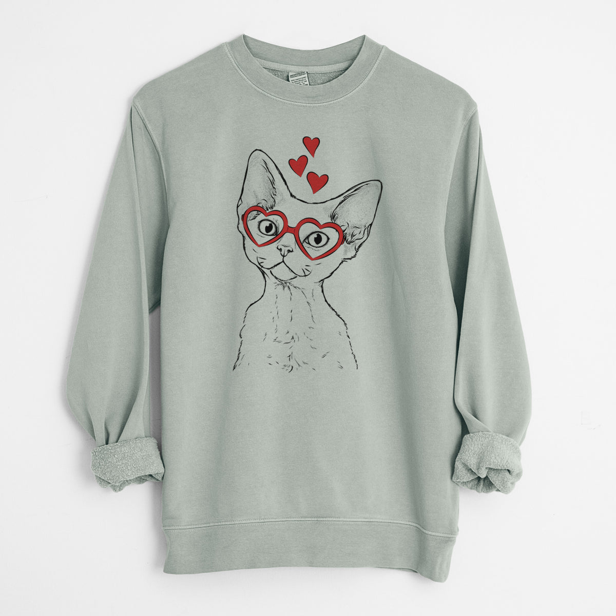 Valentine Ripley the Devon Rex Cat - Unisex Pigment Dyed Crew Sweatshirt