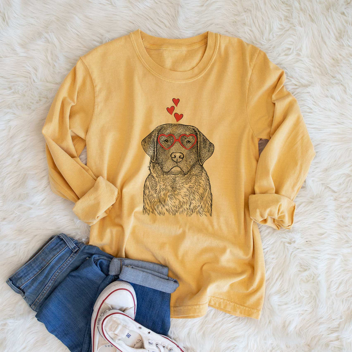 Valentine River the English Labrador Retriever - Heavyweight 100% Cotton Long Sleeve