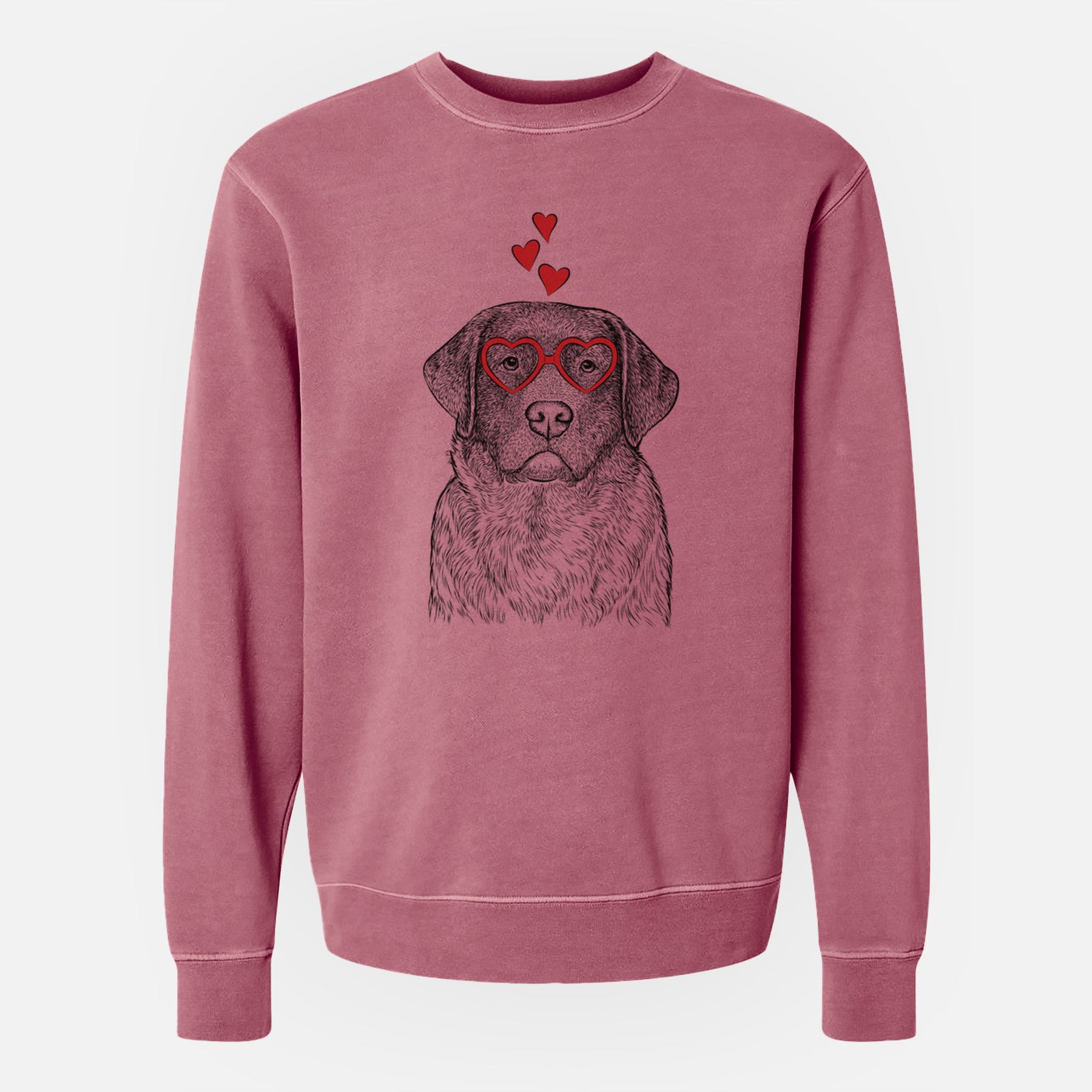 Valentine River the English Labrador Retriever - Unisex Pigment Dyed Crew Sweatshirt