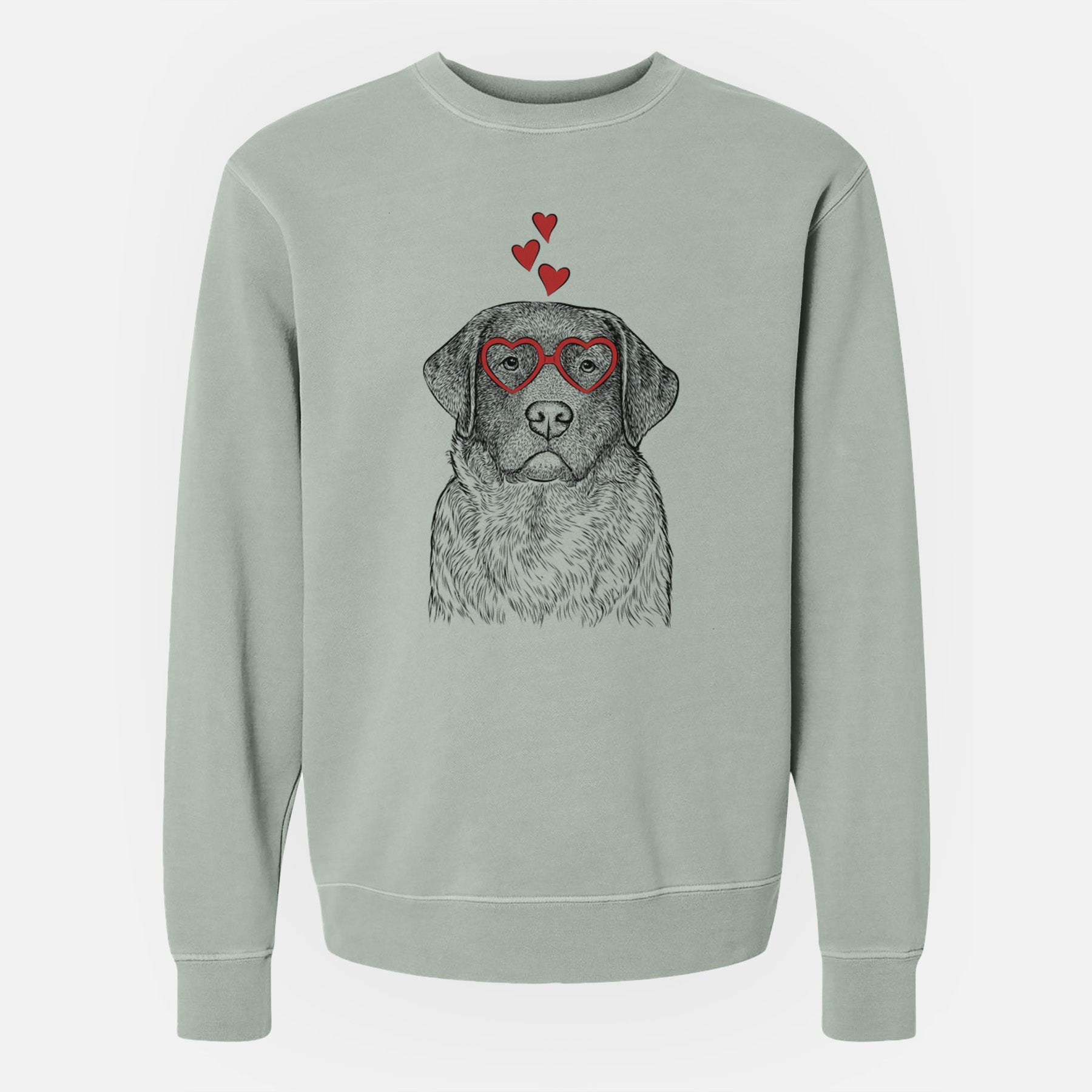 Valentine River the English Labrador Retriever - Unisex Pigment Dyed Crew Sweatshirt