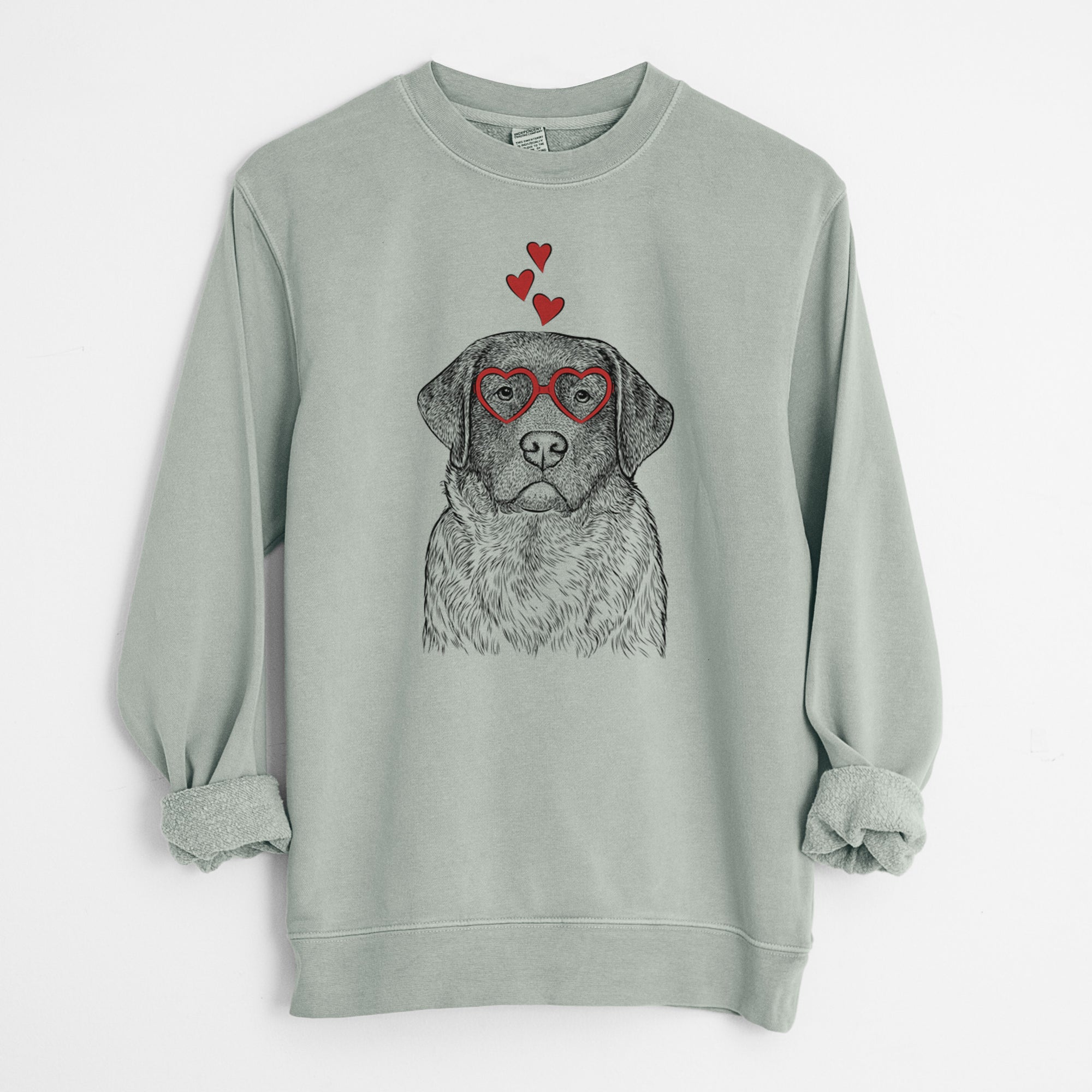 Valentine River the English Labrador Retriever - Unisex Pigment Dyed Crew Sweatshirt