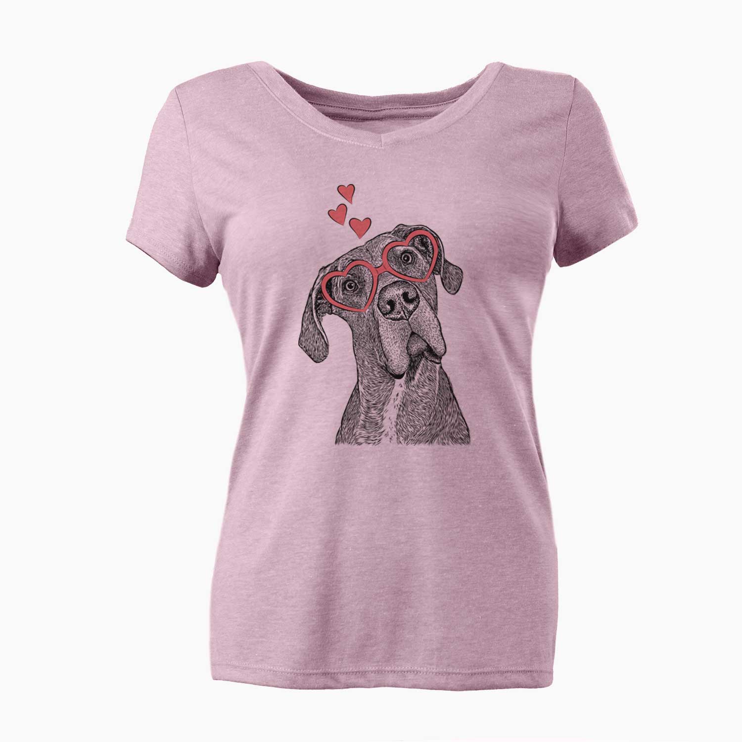 Valentine River the Great Dane - Women's V-neck Shirt