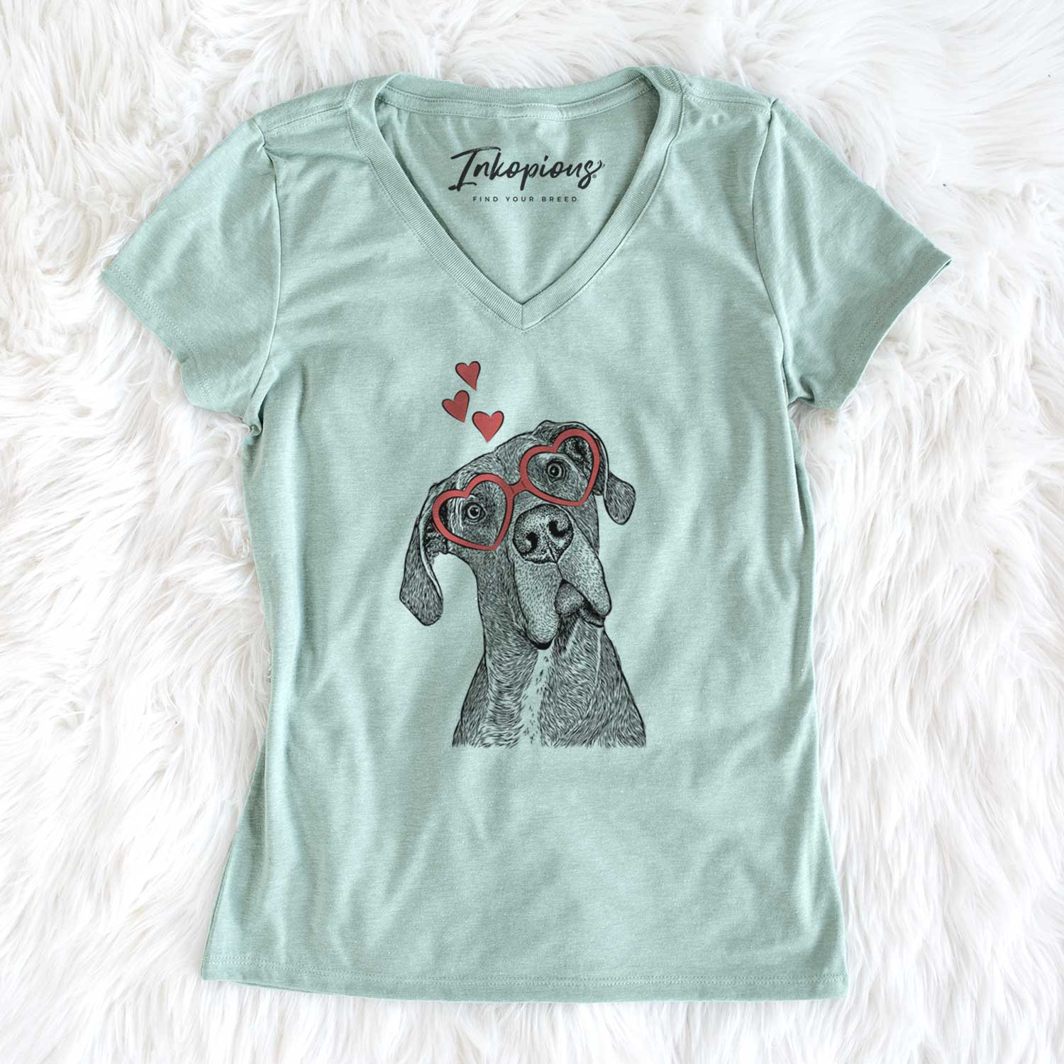 Valentine River the Great Dane - Women's V-neck Shirt