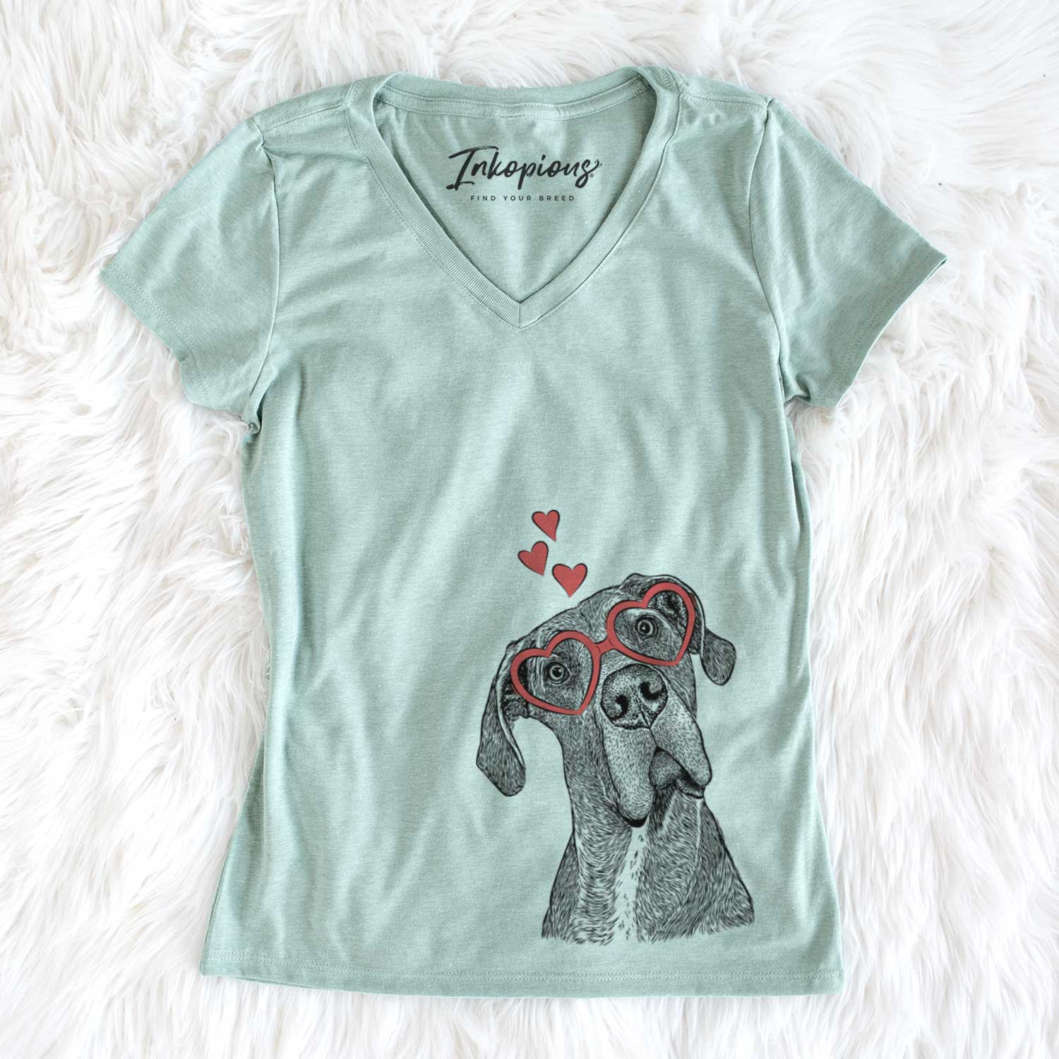 Valentine River the Great Dane - Women's V-neck Shirt