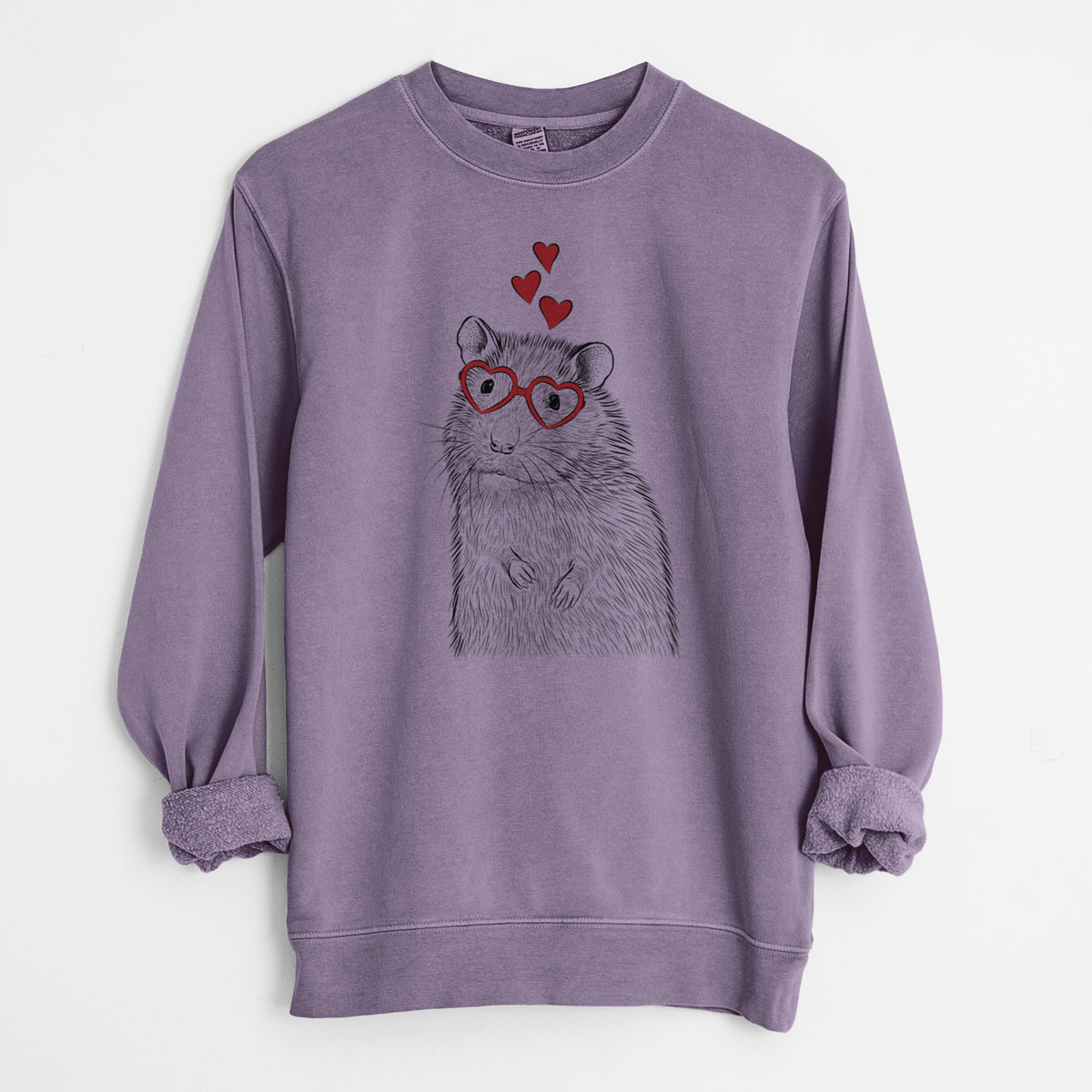 Valentine Rizzo the Rat - Unisex Pigment Dyed Crew Sweatshirt