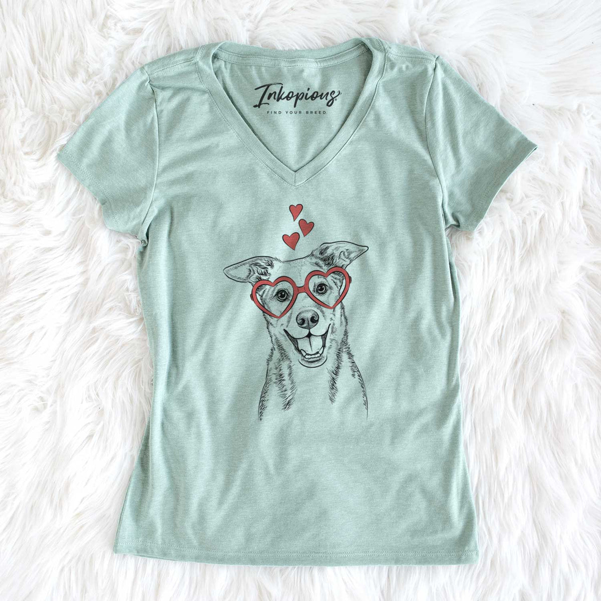 Valentine Rocco the Mixed Breed - Women's V-neck Shirt