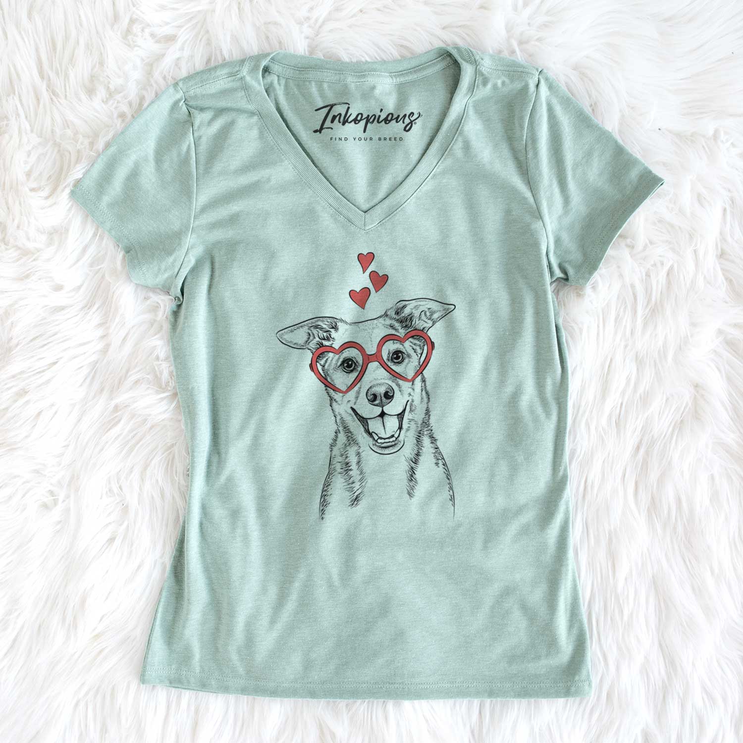 Valentine Rocco the Mixed Breed - Women's V-neck Shirt