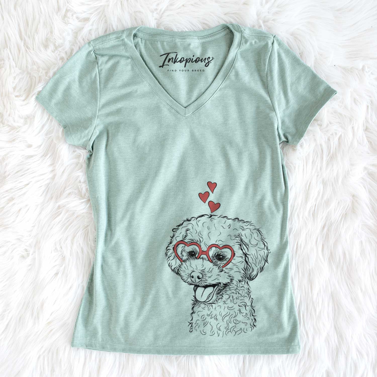 Rocky the Teacup Poodle - Women's V-neck Shirt