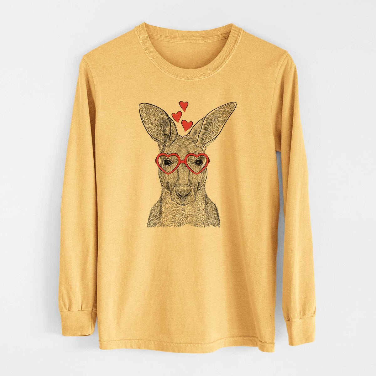 Valentine Roger the Red Kangaroo - Heavyweight 100% Cotton Long Sleeve